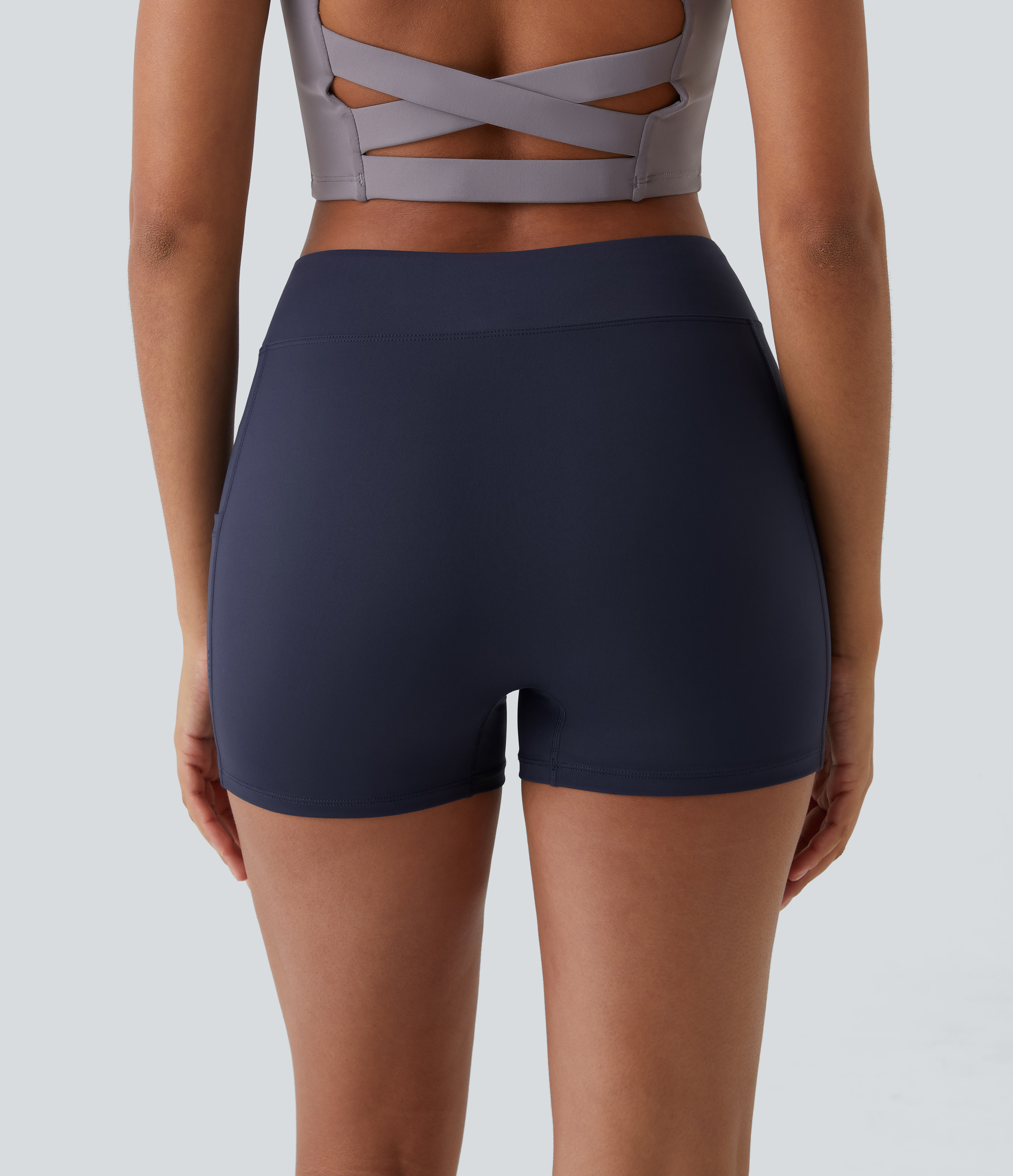 Halara Cloudfulв„ў Air Fabric High Waisted Side Pocket Plain Cool Touch Yoga Shorts 3.5