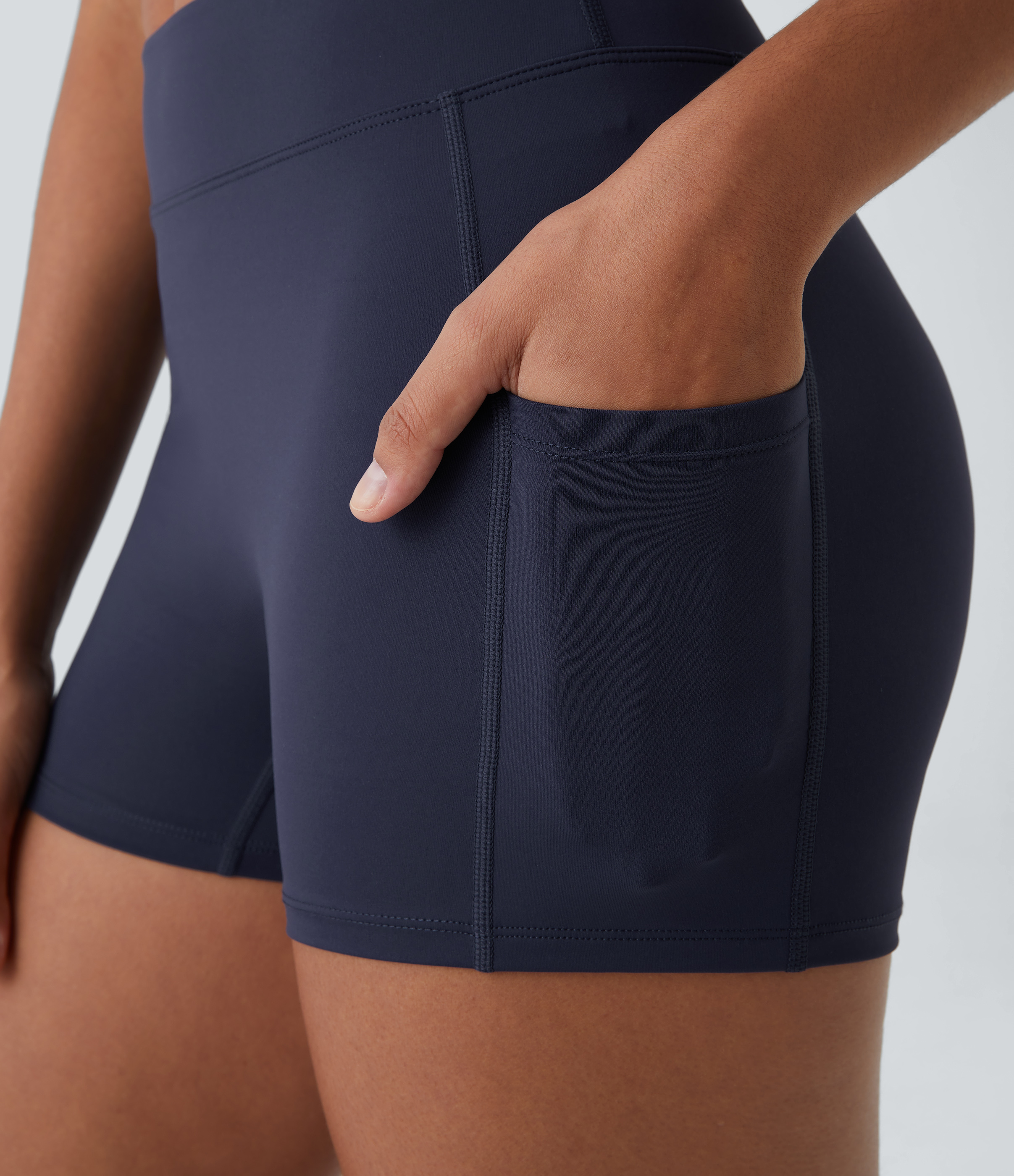 Halara Cloudfulв„ў Air Fabric High Waisted Side Pocket Plain Cool Touch Yoga Shorts 3.5