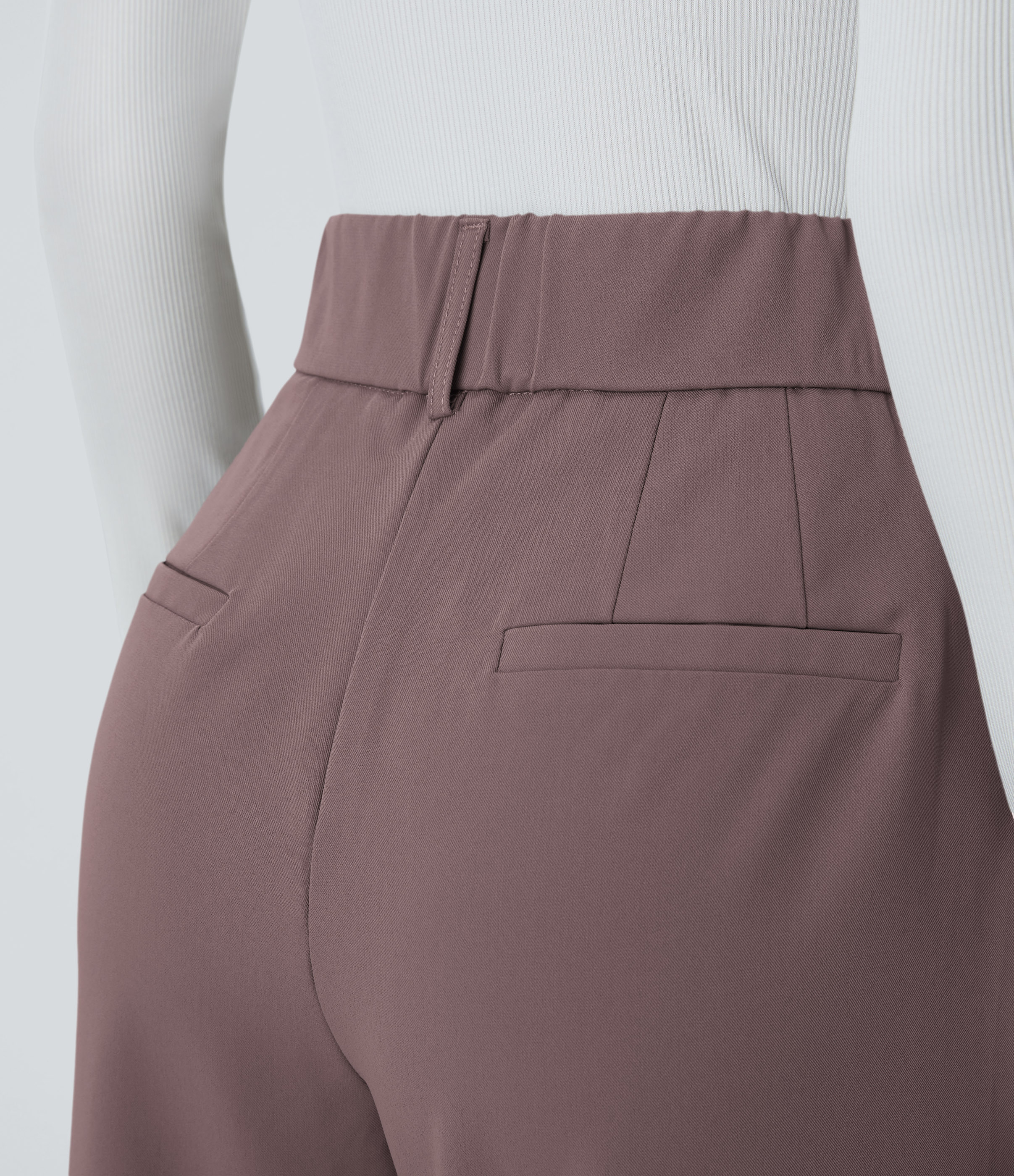 Halara High Waisted Side Pocket Solid Work Tapered Pants  - Roselle Purple - S(regular) sweatpants jogger pants stacked sweatpants 