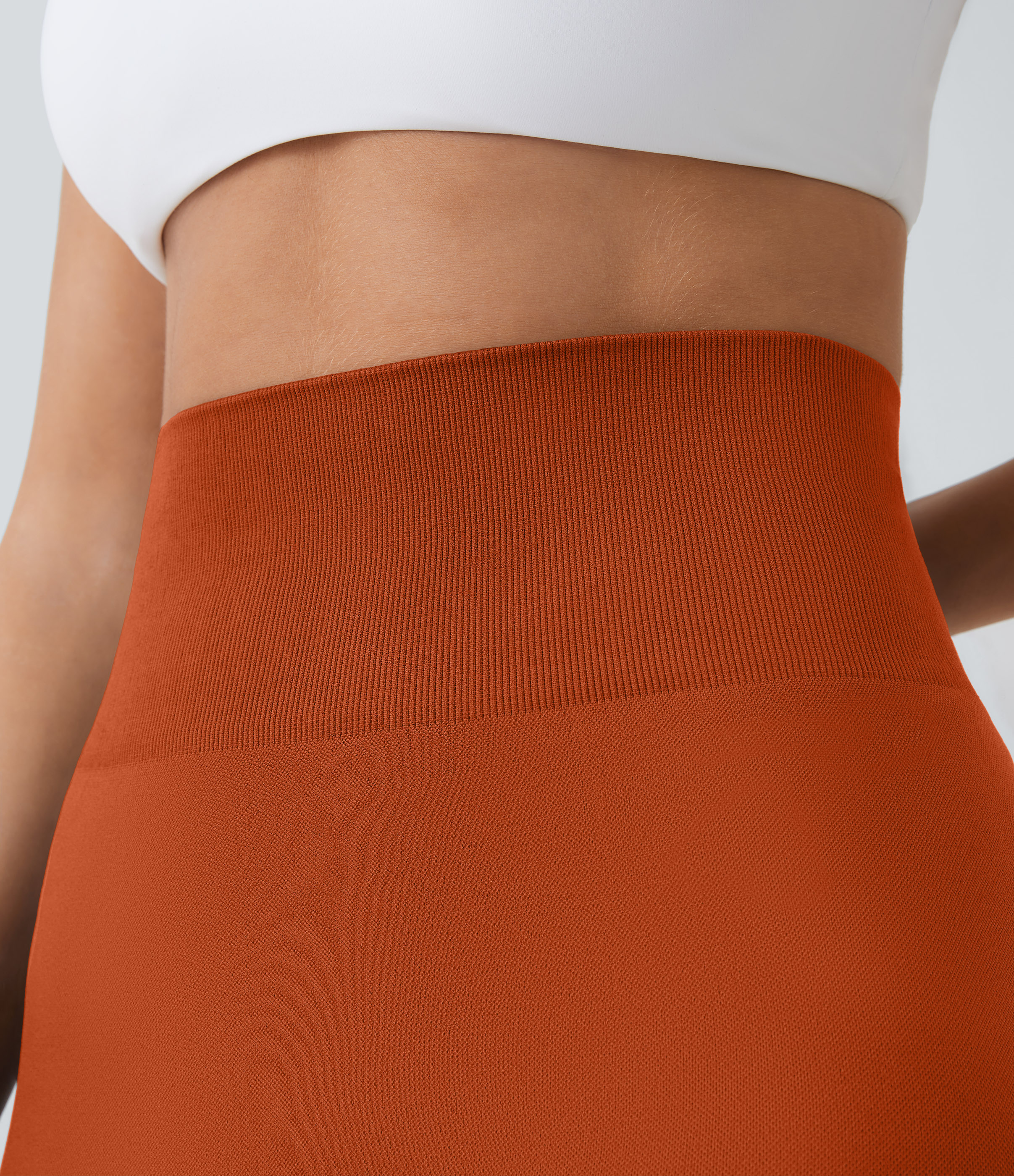 Halara Seamless Flow High Waisted Plain Butt Lifting Leggings  - Potter`s Clay - L(full_length) gym leggings leggings with pockets 