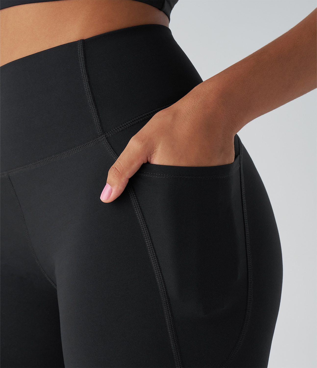 Halara Halara UltraSculptв„ў SoCinched High Waisted Tummy Control Side Pocket Training Biker Shorts 7``  - Black - XL biker shorts women 