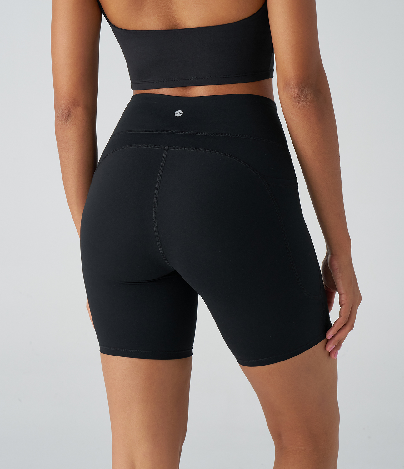 Halara Halara UltraSculptв„ў SoCinched High Waisted Tummy Control Side Pocket Training Biker Shorts 7``  - Black - XL biker shorts women 