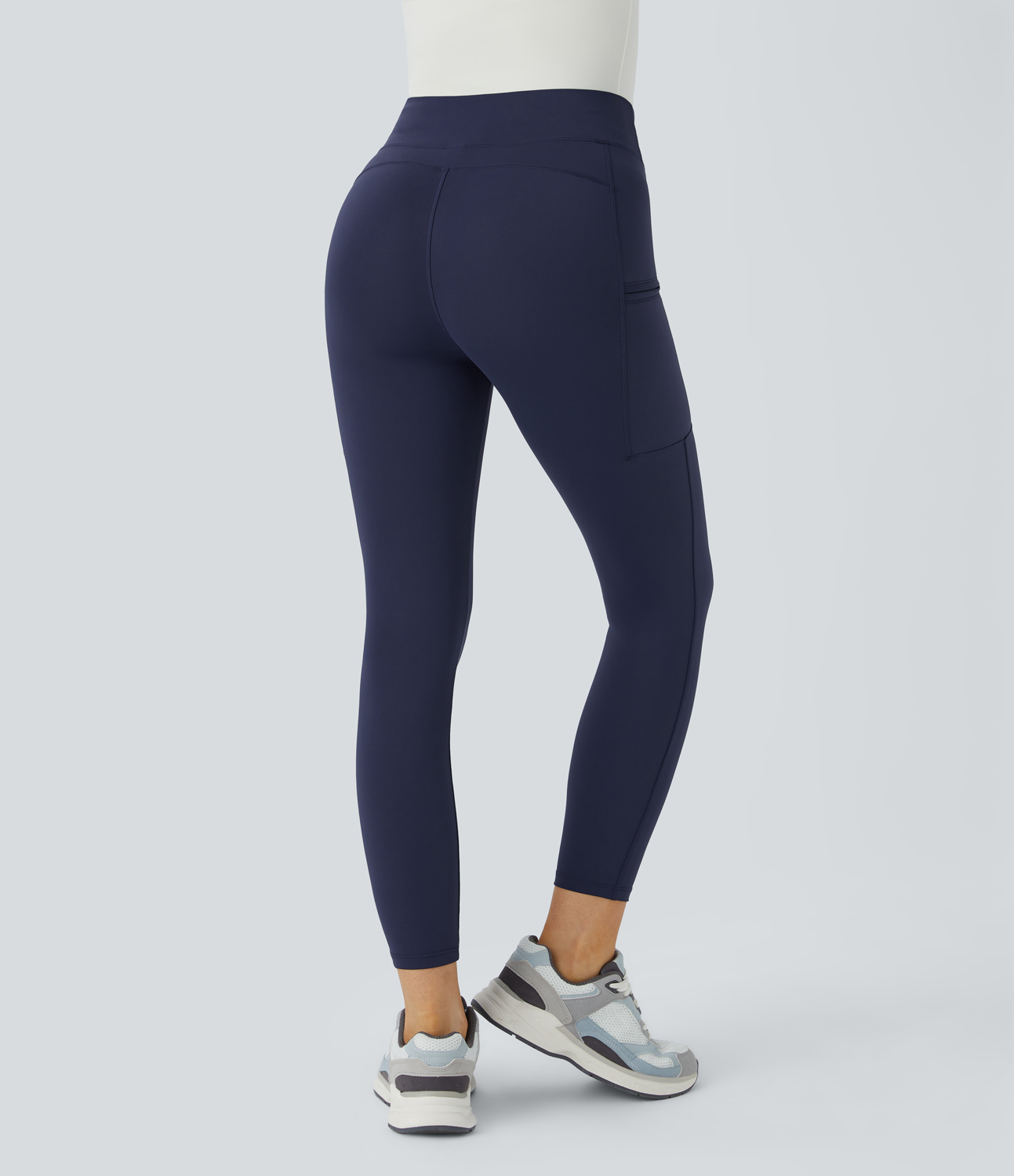 Halara Softlyzeroв„ў Airy Mid Rise Side Pocket Cool Touch Work 7/8 Leggings  - Peacoat - XL(7/8) 