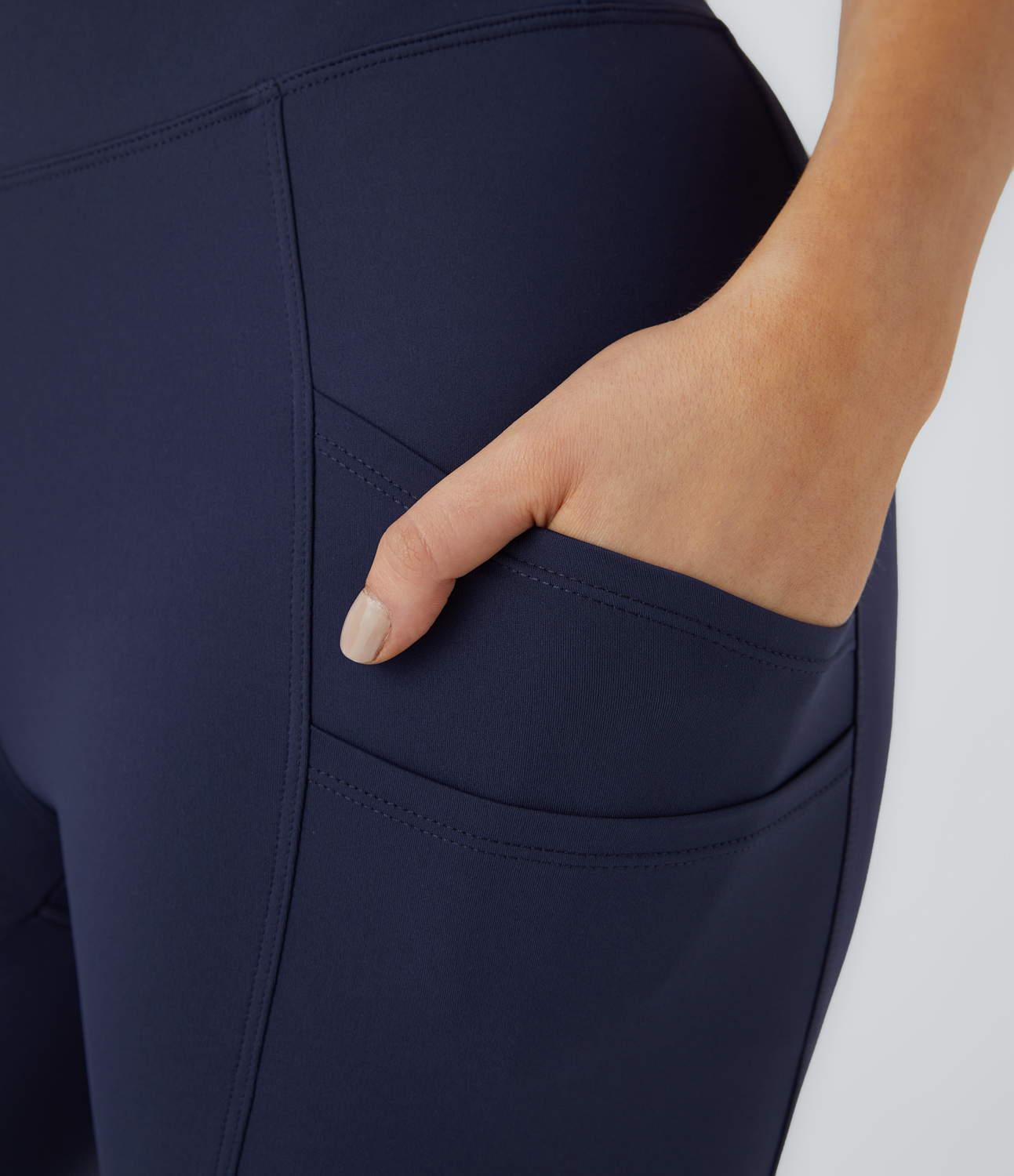 Halara Softlyzeroв„ў Airy Mid Rise Side Pocket Cool Touch Work 7/8 Leggings  - Peacoat - XL(7/8) 