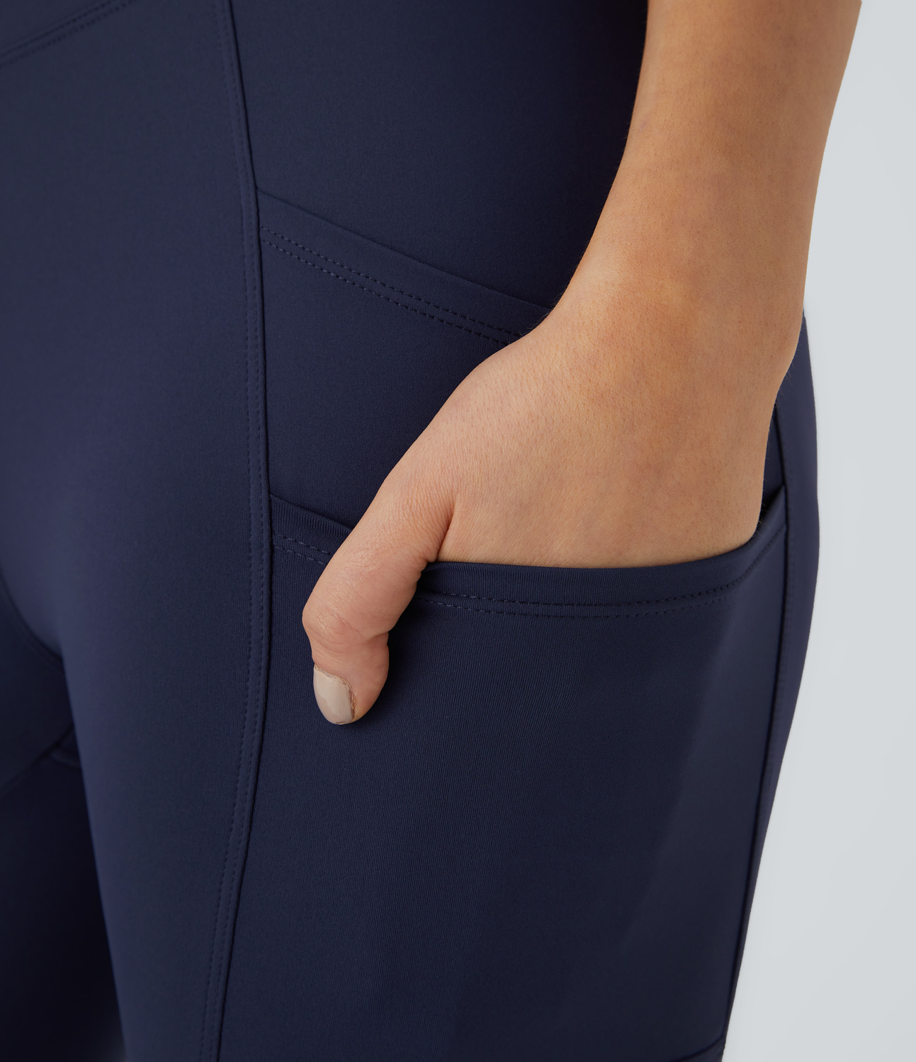 Halara Softlyzeroв„ў Airy Mid Rise Side Pocket Cool Touch Work 7/8 Leggings  - Peacoat - XL(7/8) 
