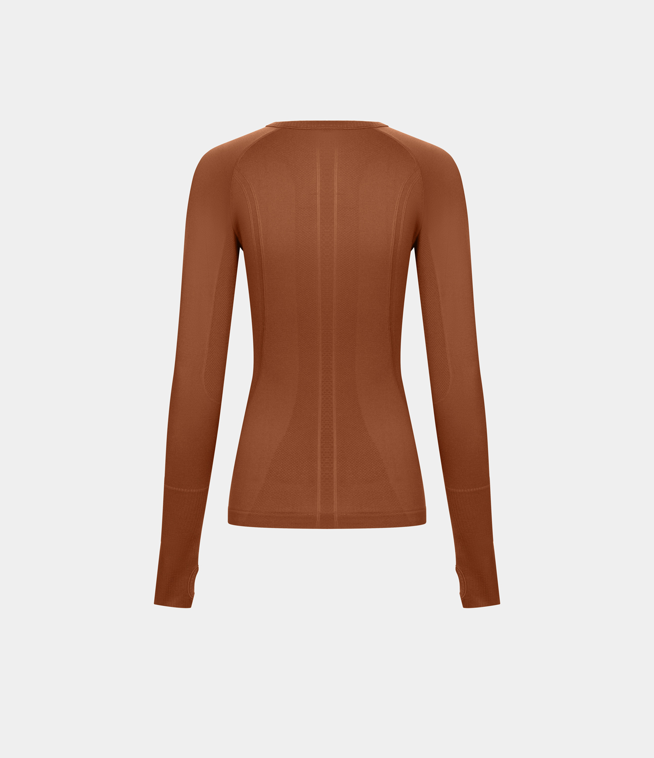 Halara Breathable Round Neck Thumb Hole Sports Top  - Brown - S 