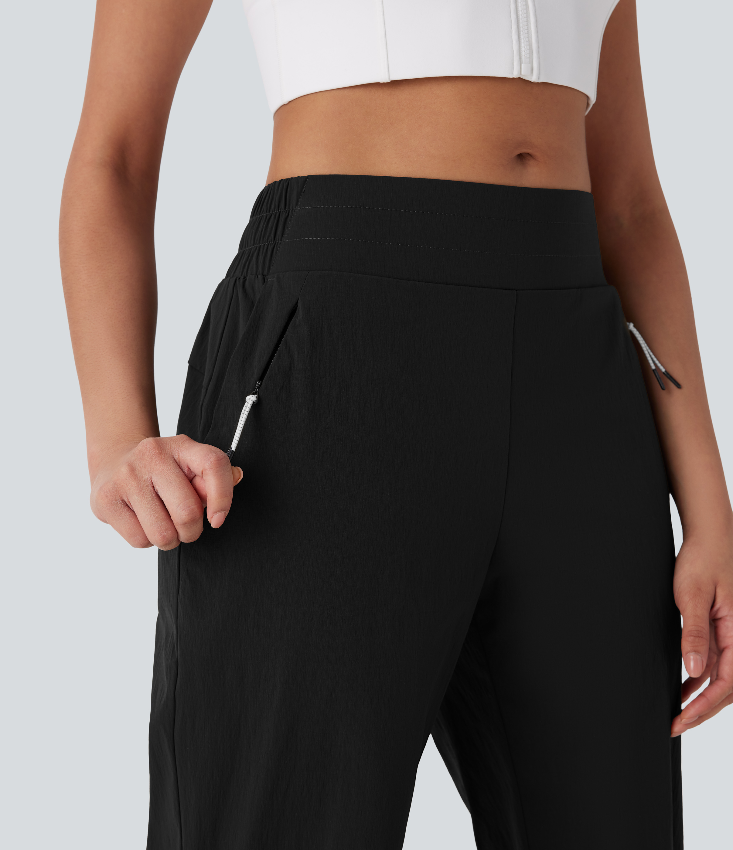 Halara Wear-Resistant Mid Rise Side Pocket Straight Leg Dance Pants  - Black - S(regular) 