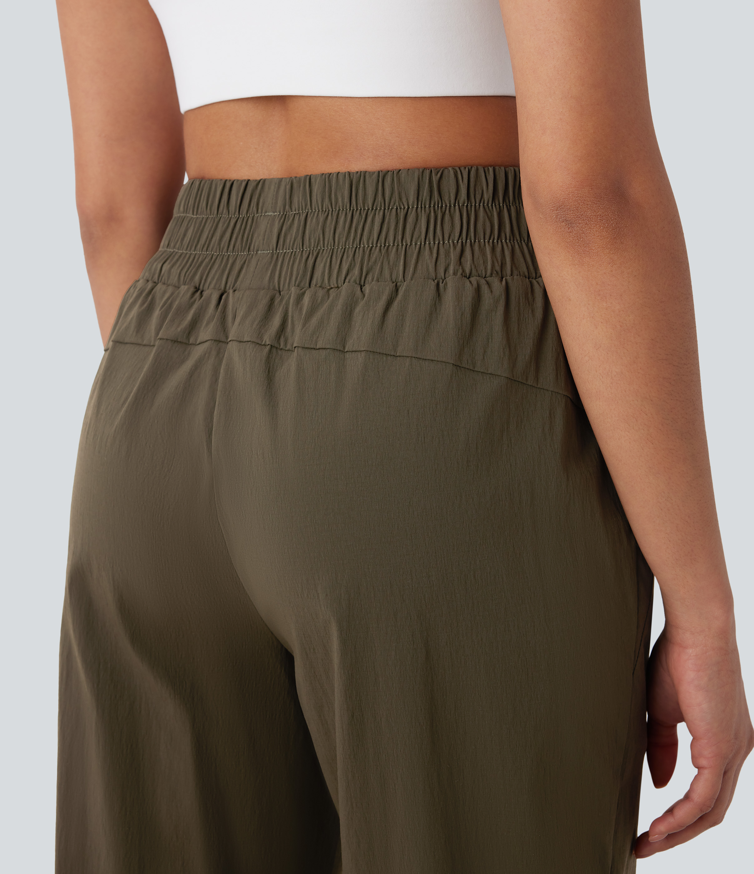 Halara Wear-Resistant Mid Rise Side Pocket Straight Leg Dance Pants  - Twilight Green - S(regular) 