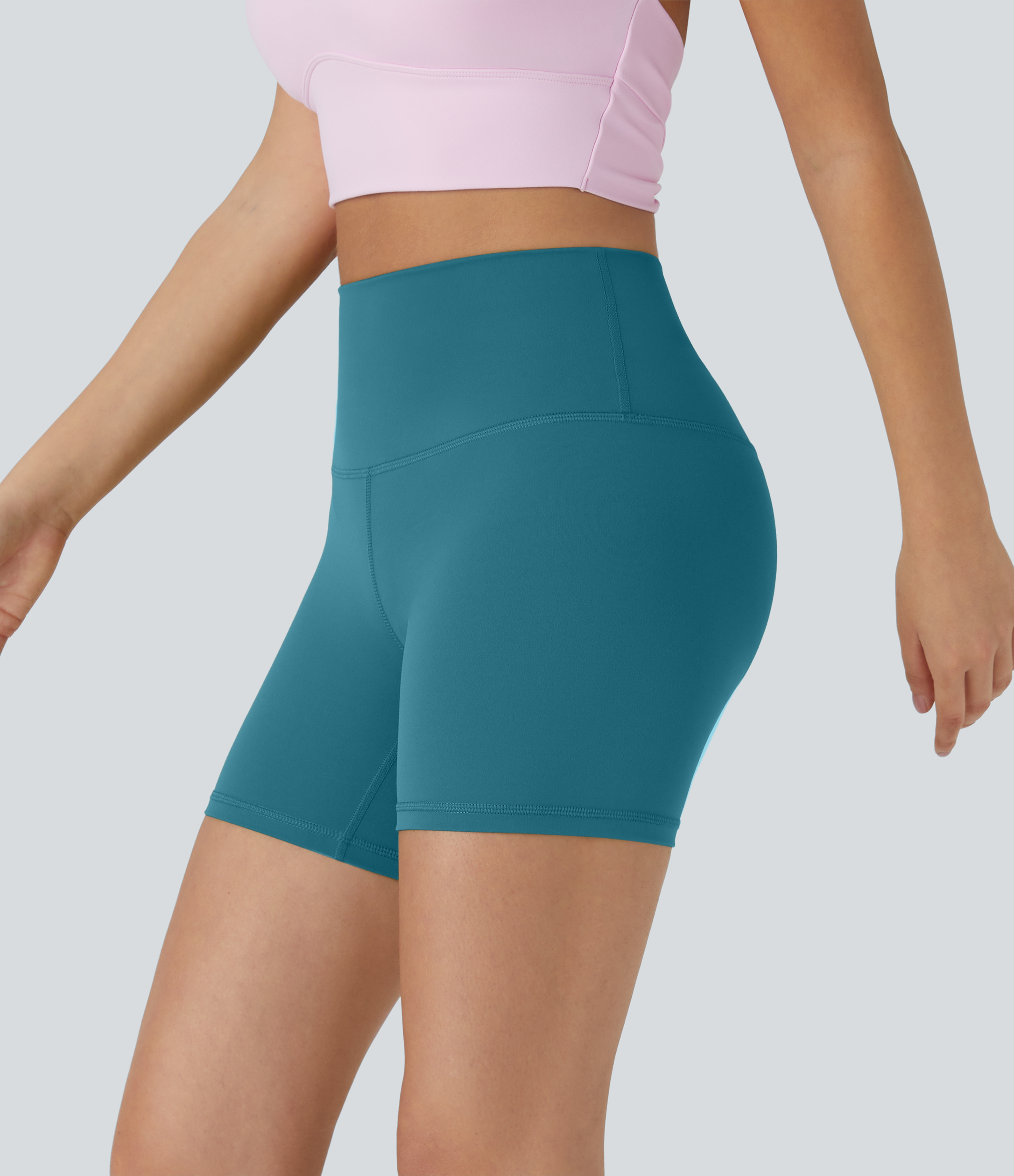 Halara High Waisted Biker Shorts  - Electric Kiss - Teal - L biker shorts women black biker shorts womens biker shorts white biker shorts 