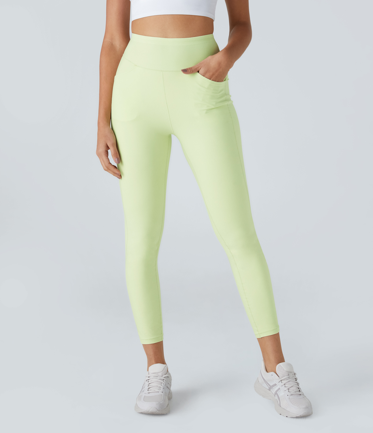 

Halara HalaraMagicв„ў High Waisted Side Pocket Colorful Stretchy Knit Denim Casual 7/8 Leggings - Jasper Denim