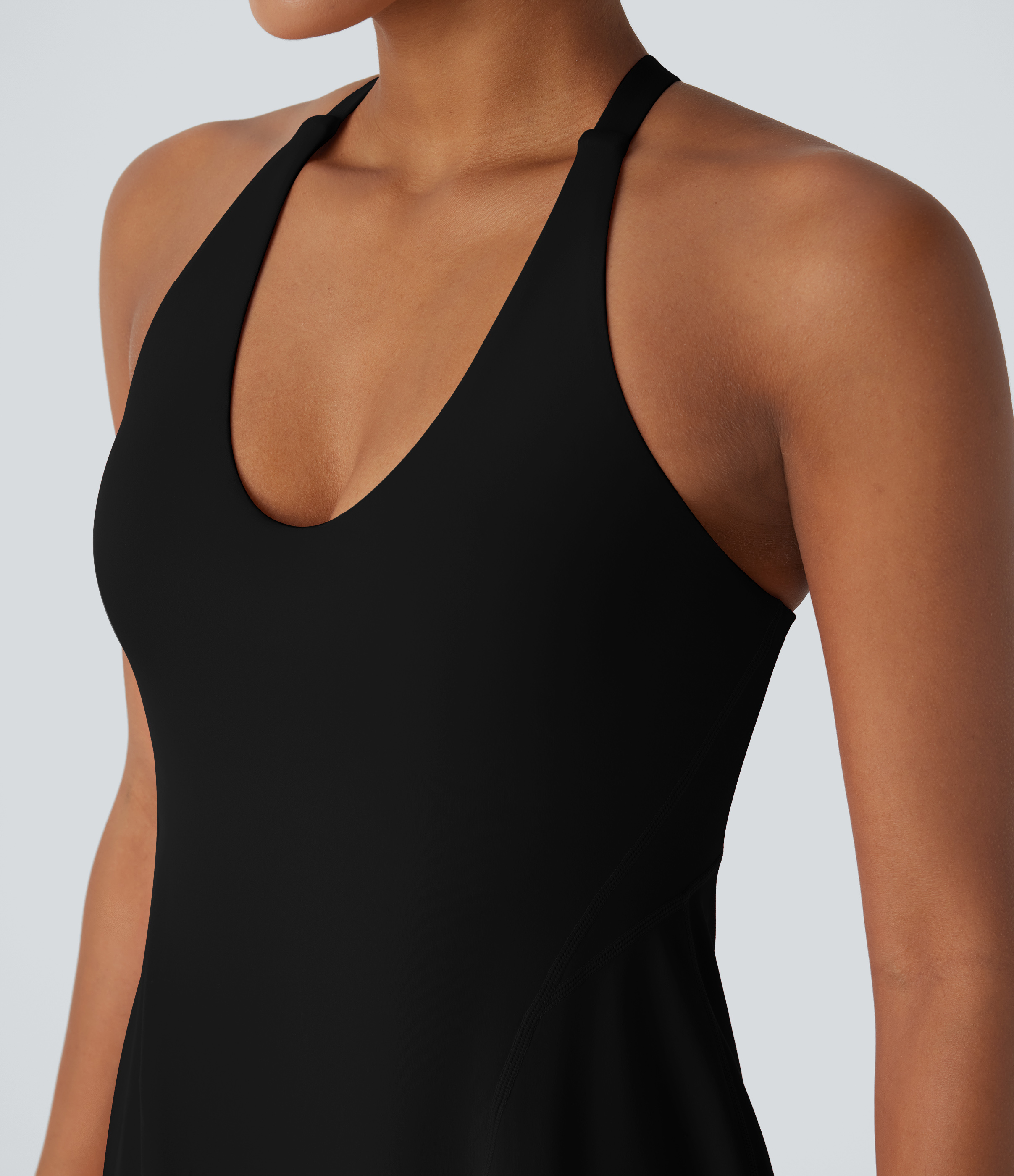 Halara Softlyzeroв„ў Plush Molded Cups Adjustable Strap Backless Dance Active Dress-Easy Peezy Edition Workout Dress - Black - S 