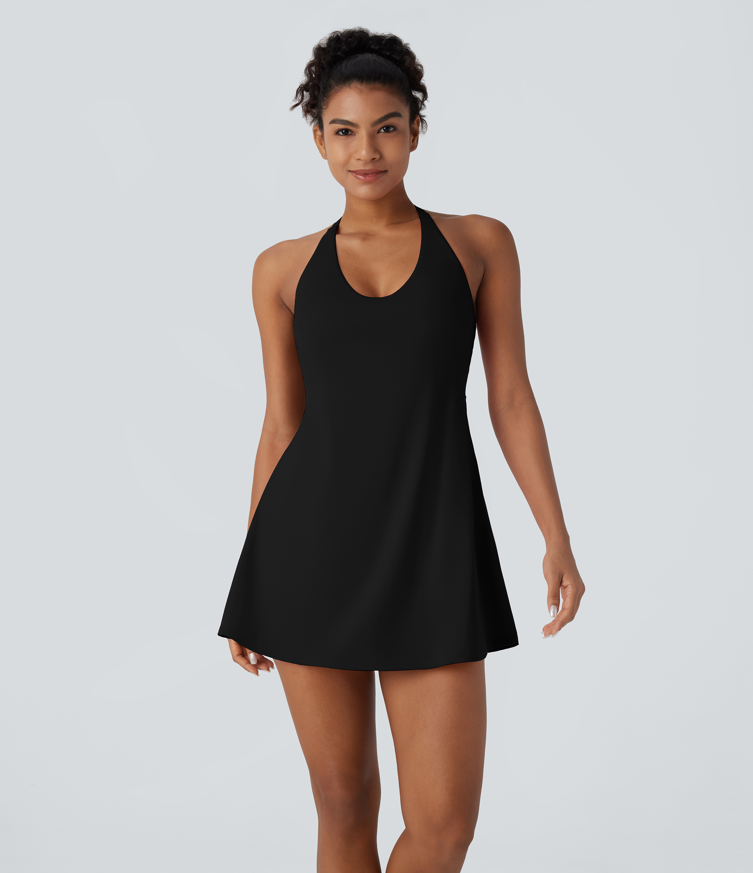 Halara Softlyzeroв„ў Plush Molded Cups Adjustable Strap Backless Dance Active Dress-Easy Peezy Edition Workout Dress - Black - S 
