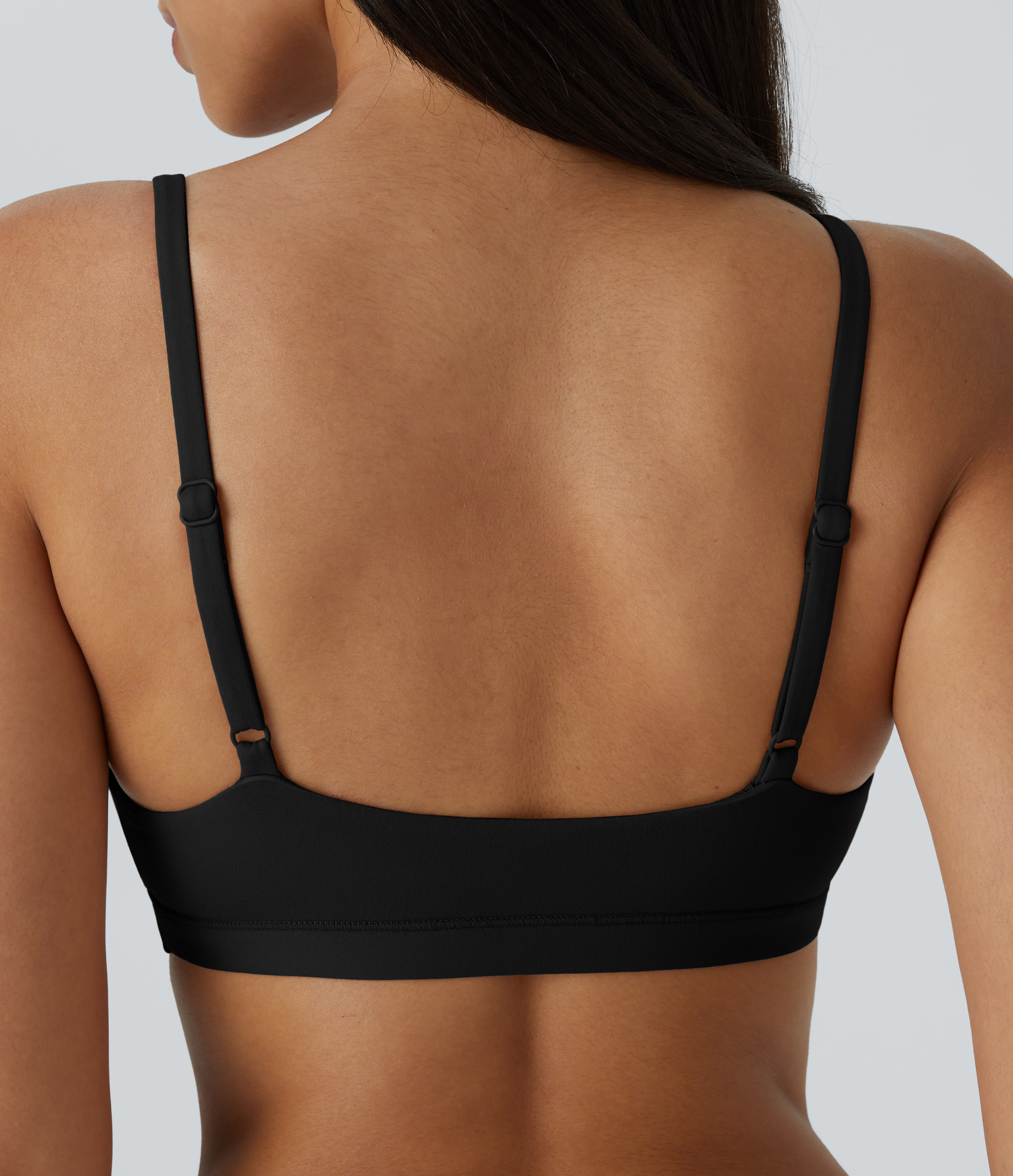 Halara High Stretch Skin Friendly Adjustable Strap Backless Lounge Underwear Bra  - Black - S 