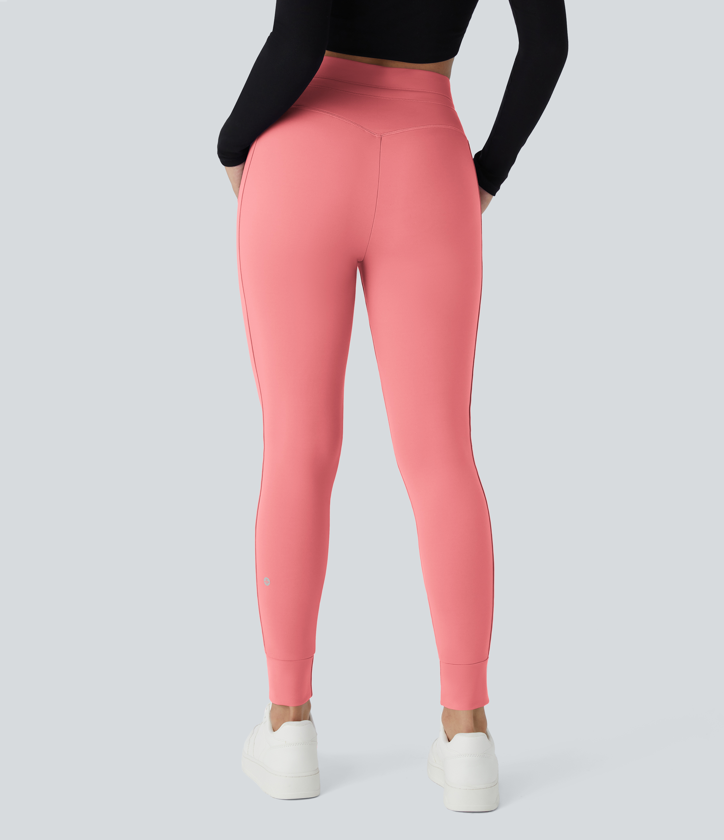 Halara Cloudfulв„ў Air Fabric High Waisted Drawstring Side Pocket Plain Cool Touch Full Length Joggers  - Shell Pink - XL(petite) 