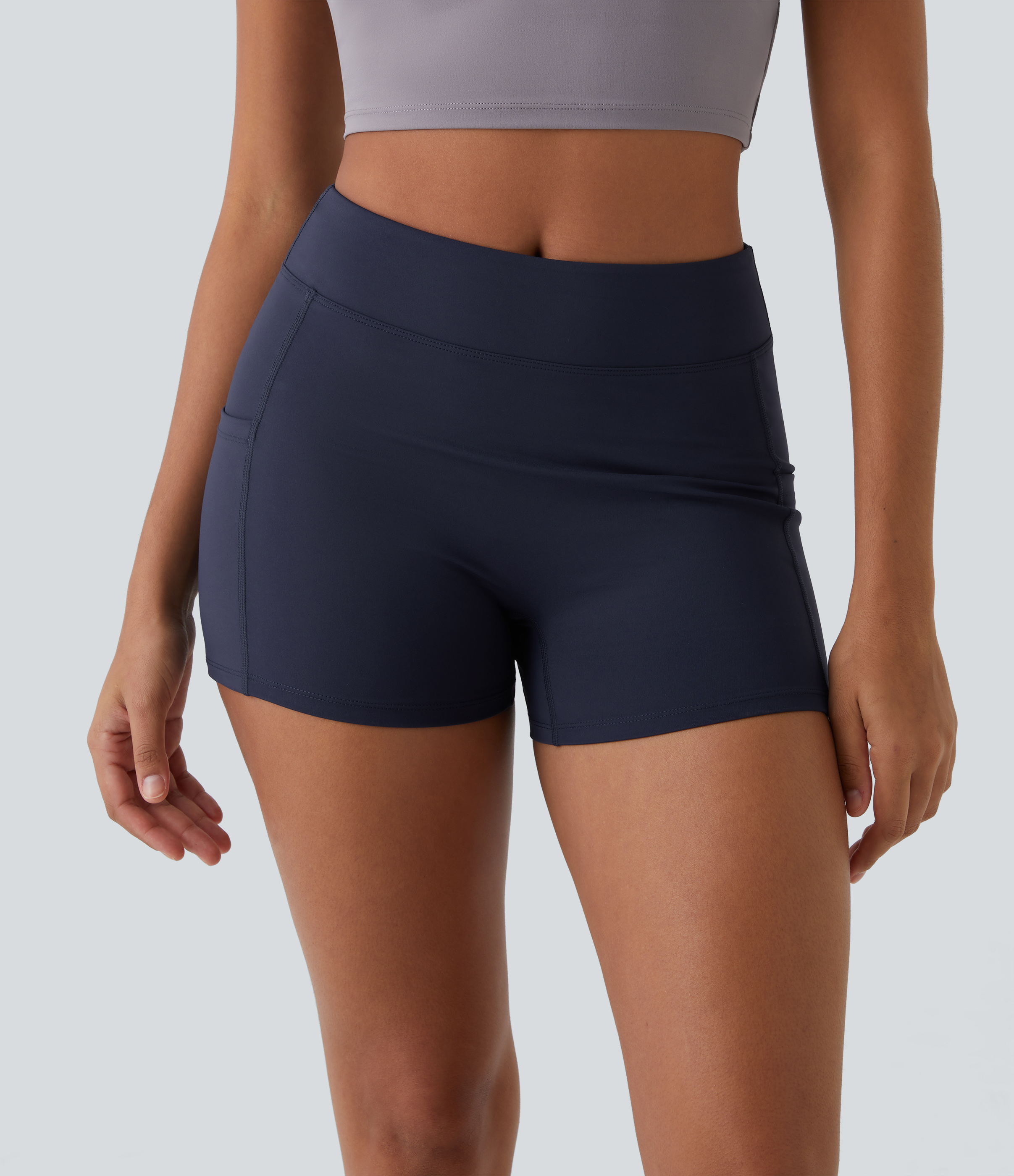 Halara Cloudfulв„ў Air Fabric High Waisted Side Pocket Plain Cool Touch Yoga Shorts 3.5
