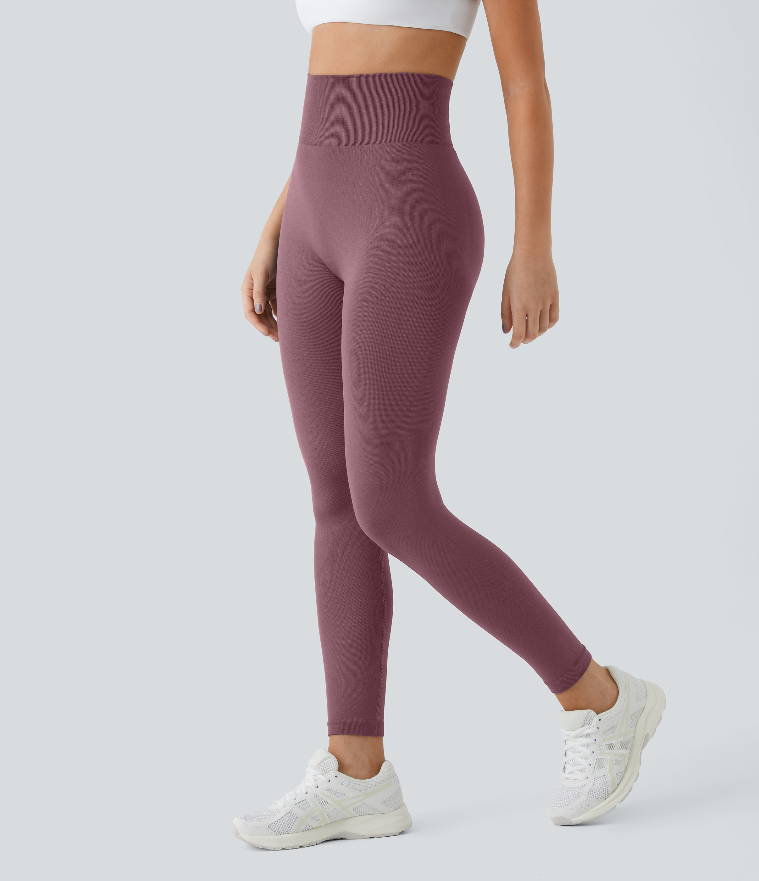 Halara Seamless Flow High Waisted Plain Butt Lifting Leggings  - Red Mahogany - M(7/8) gym leggings leggings with pockets 
