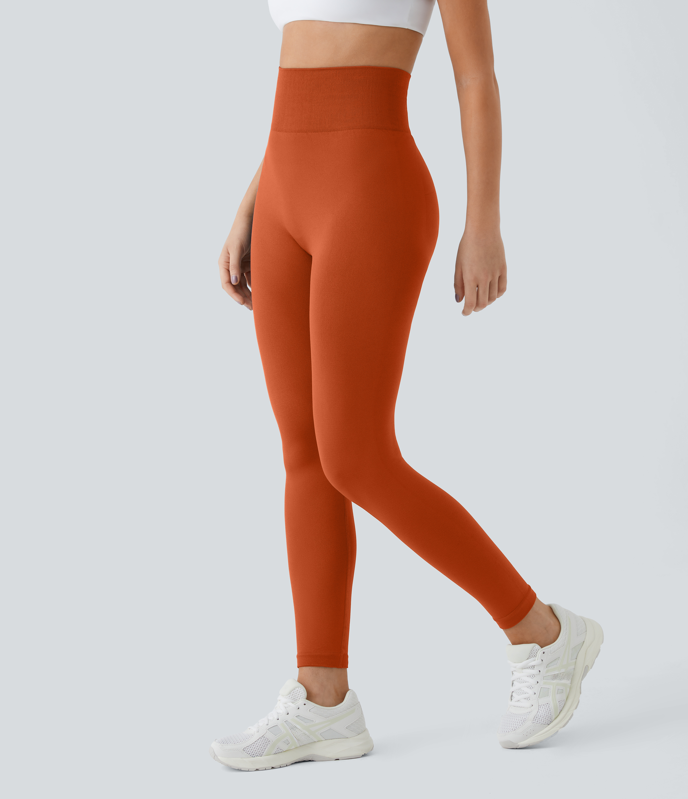 Halara Seamless Flow High Waisted Plain Butt Lifting Leggings  - Potter`s Clay - L(full_length) gym leggings leggings with pockets 