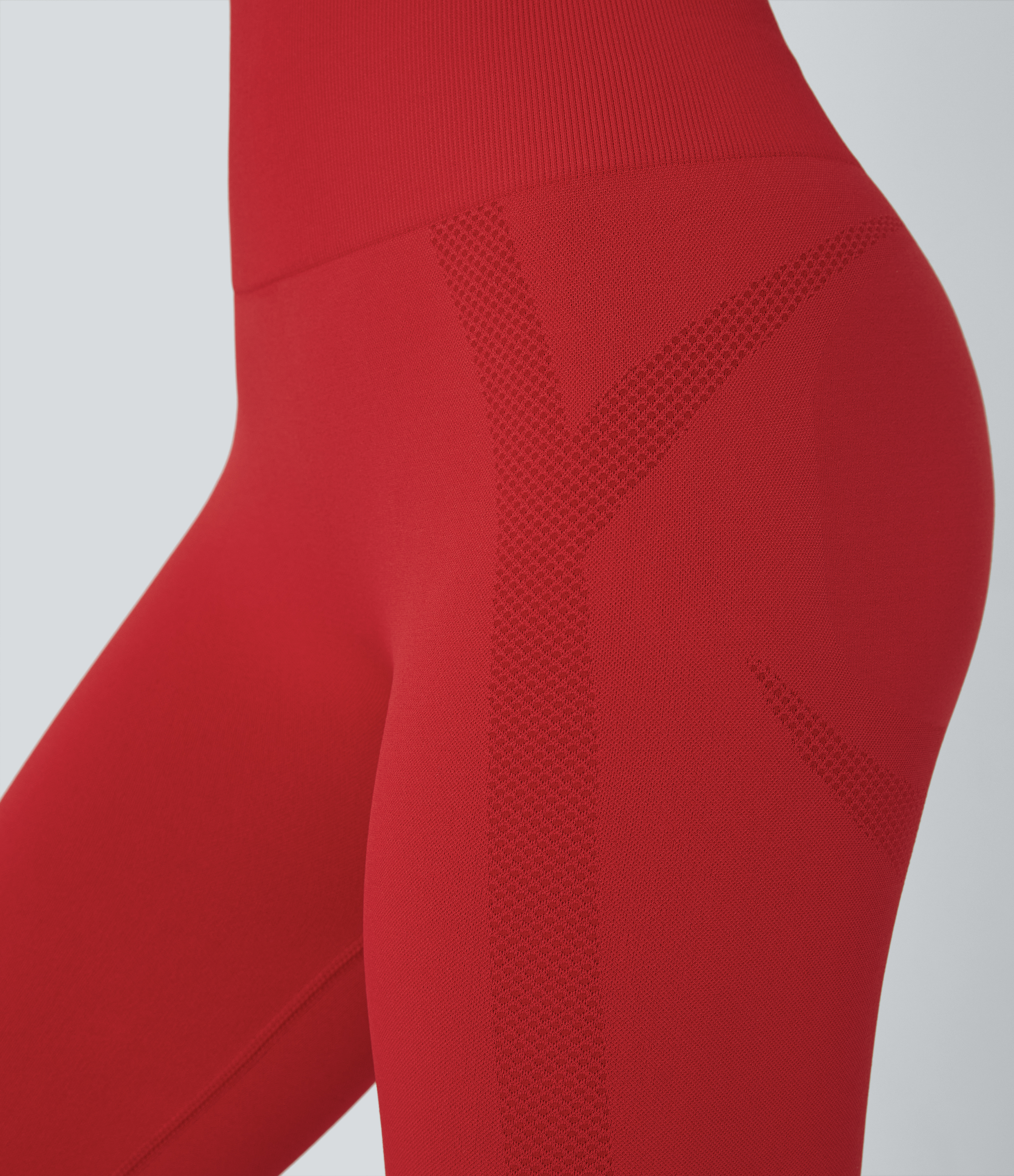 Halara Seamless Flow High Waisted Ruched 7/8 Yoga Leggings  - Salsa - M(7/8) gym leggings leggings with pockets leggings with butt lift 