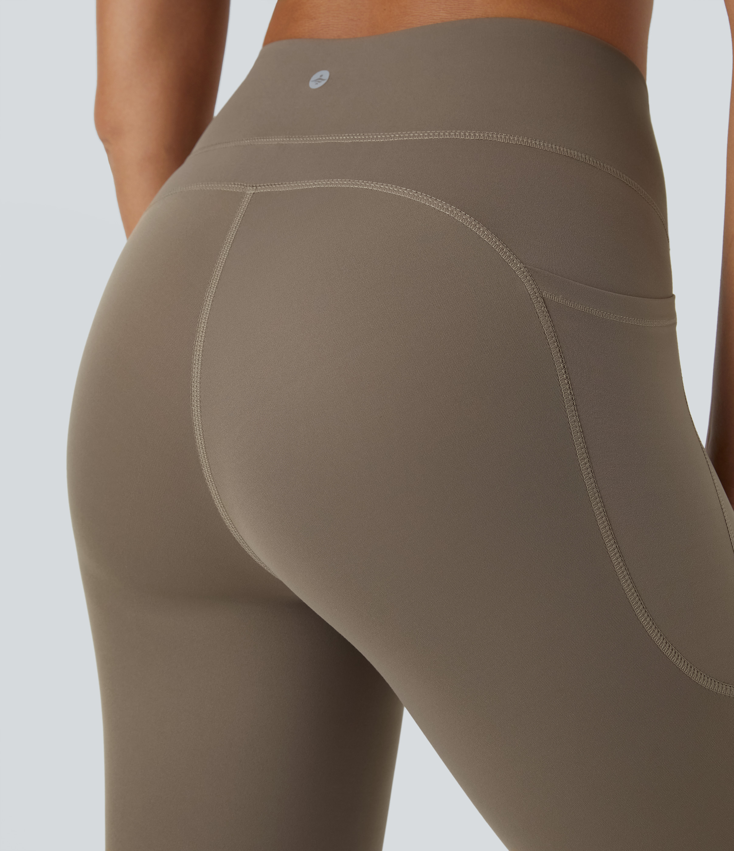 Halara UltraSculptв„ў High Waisted Side Pocket Training 7/8 Leggings  - Dawn Brown - S gym leggings leggings with pockets 