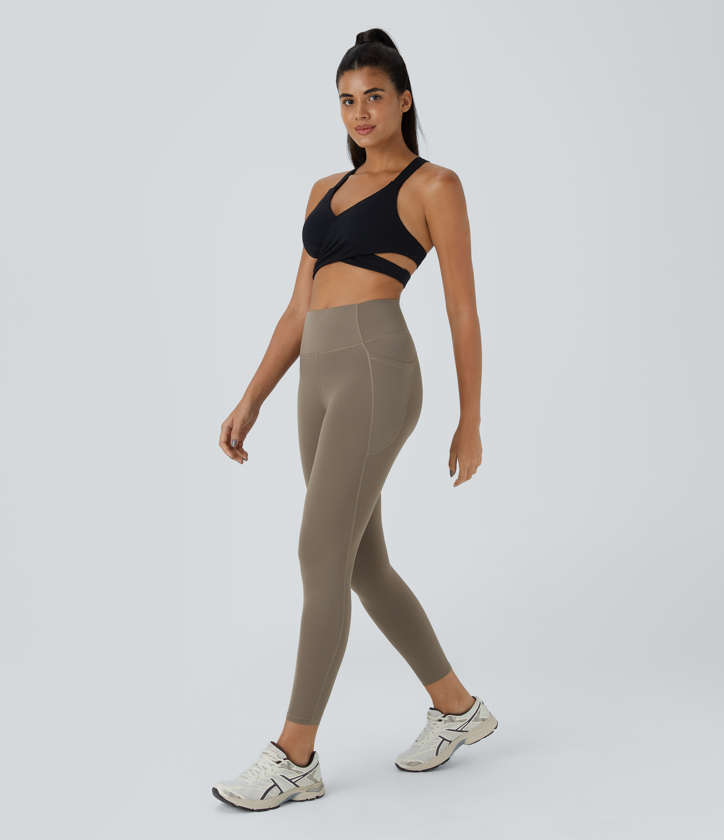 Halara UltraSculptв„ў High Waisted Side Pocket Training 7/8 Leggings  - Dawn Brown - S gym leggings leggings with pockets 