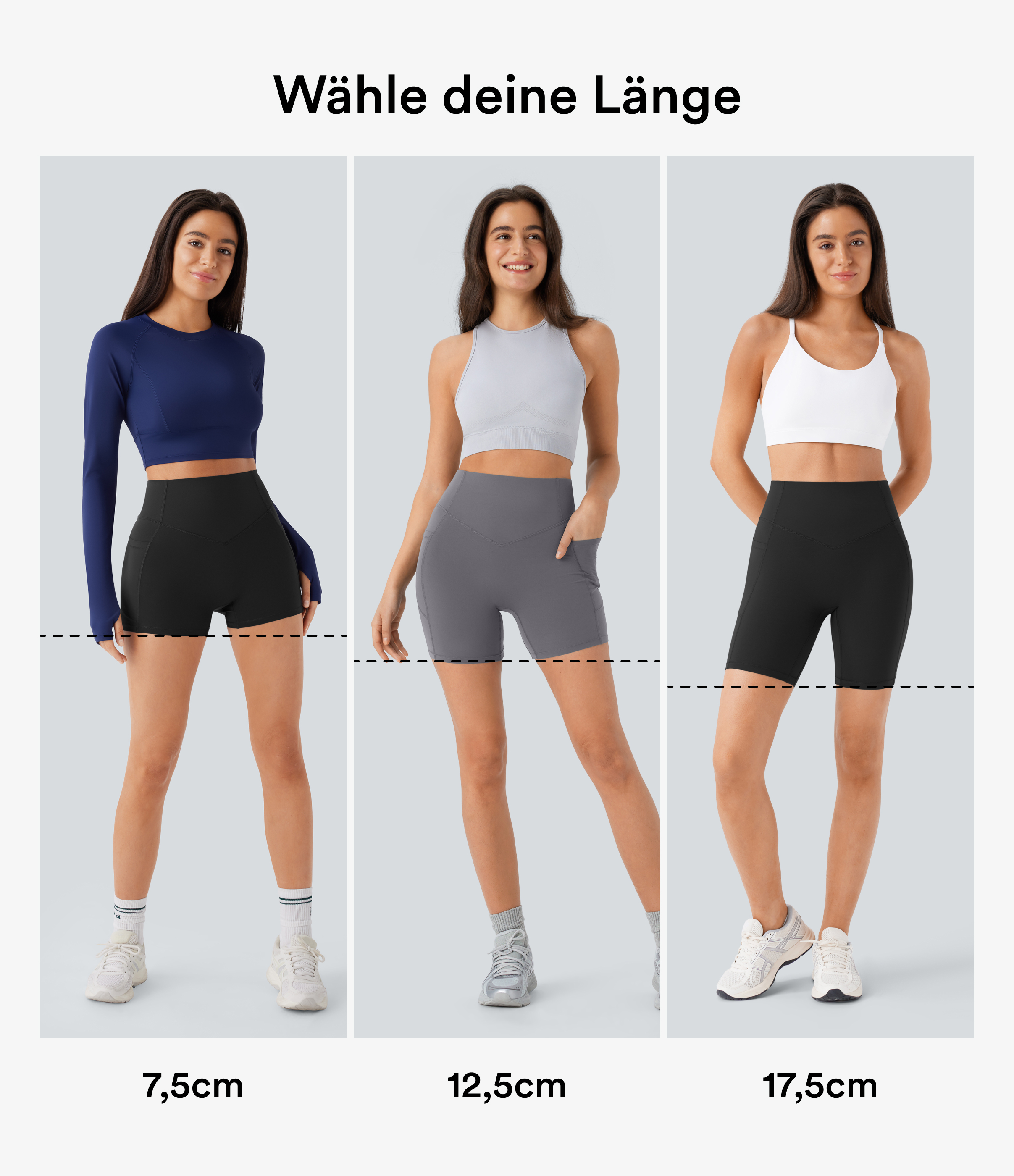 Volcanic Ash Halara UltraSculpt™ - Formende Workout-Shorts mit hohem Bund, Seitentaschen, Booty-Scrunch und Bauchkontrolle - 12,7 cm / 2