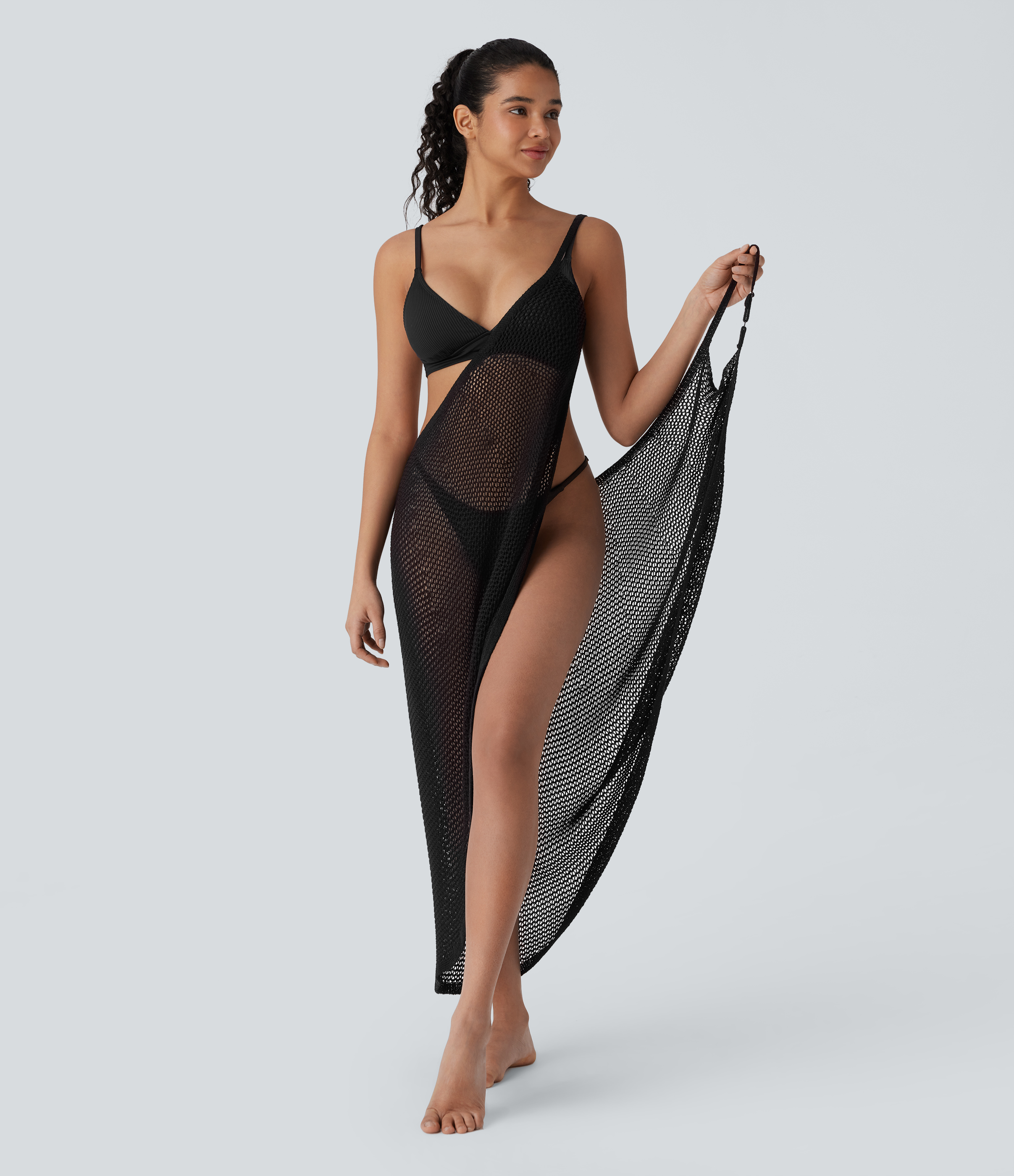 Verstellbarer Riemen, überkreuzt, rückenfrei, ausgehöhlt, Badeanzug