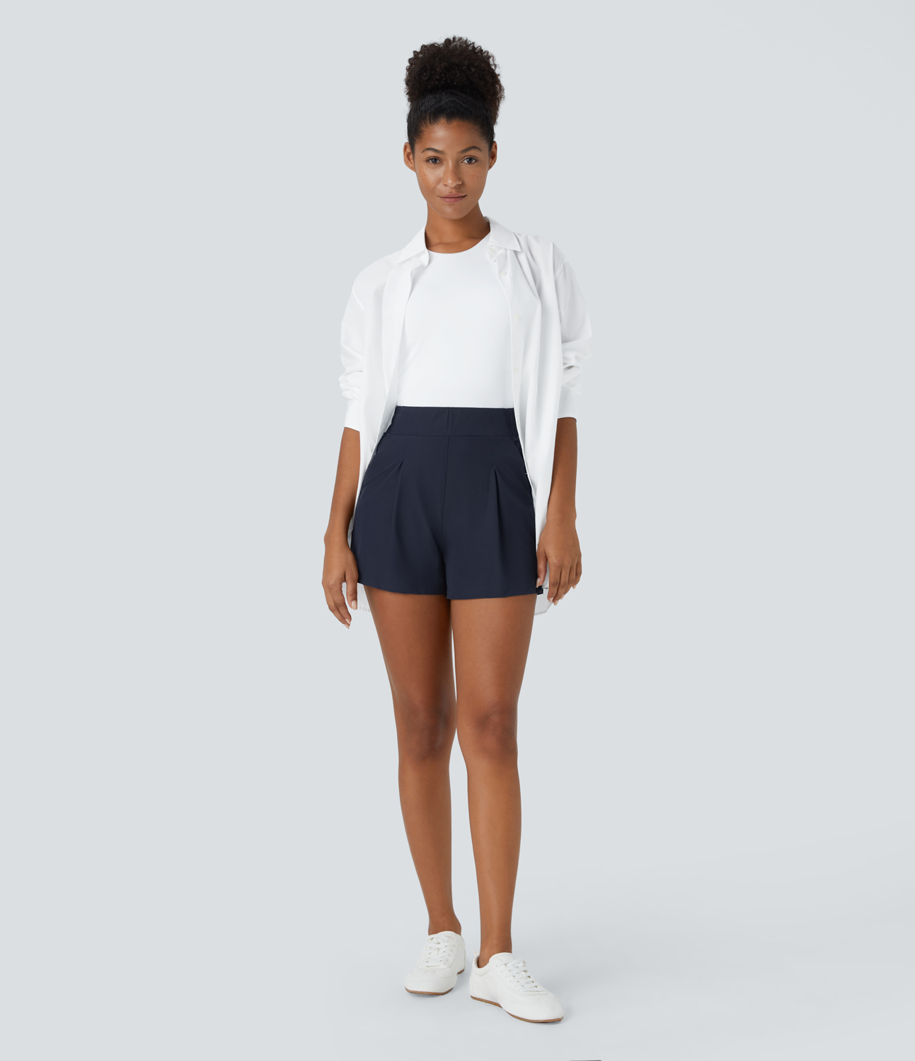 Halara High Waisted Side Pocket Plus Back Pocket Commute Shorts 4