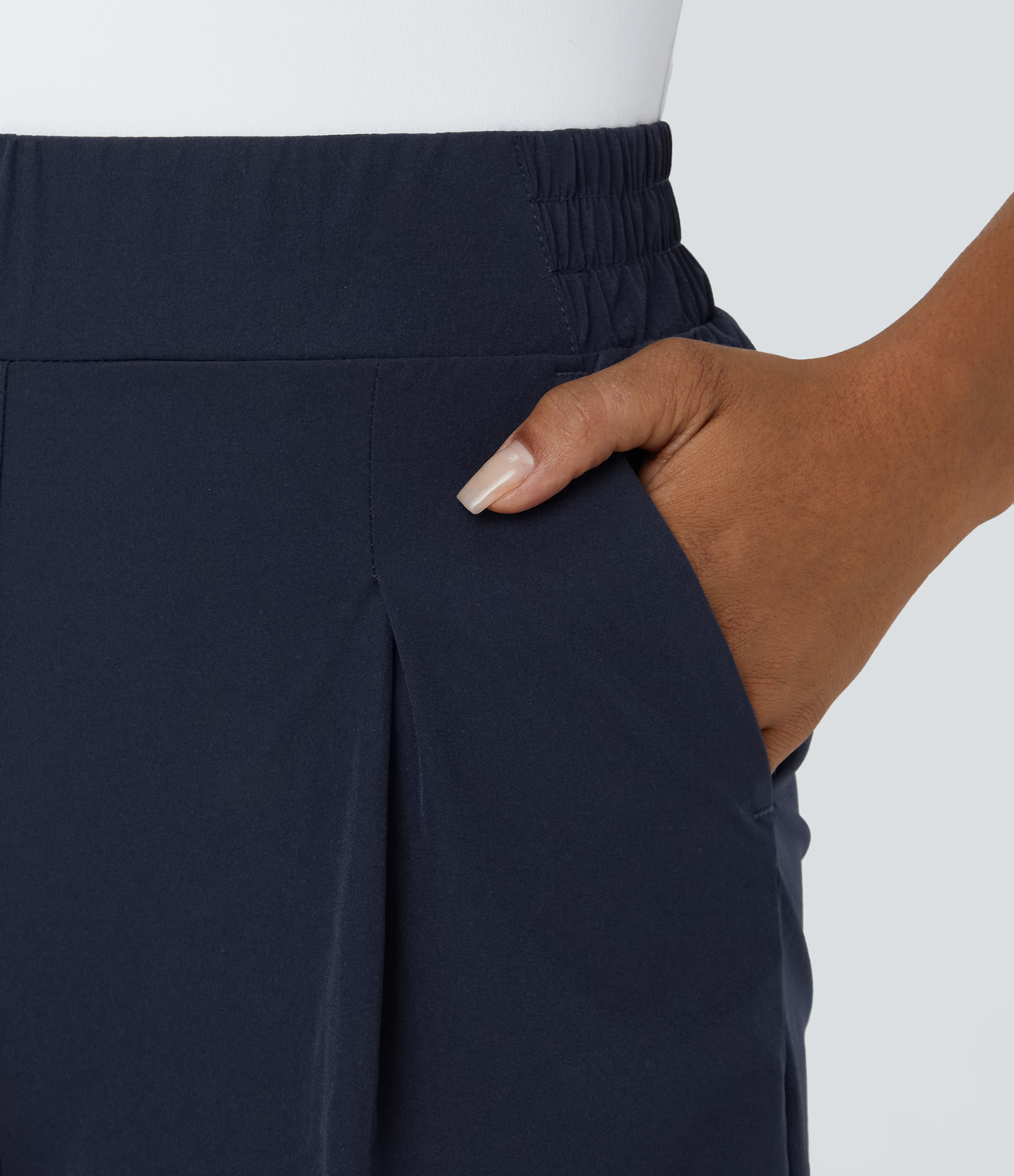 Halara High Waisted Side Pocket Plus Back Pocket Commute Shorts 4