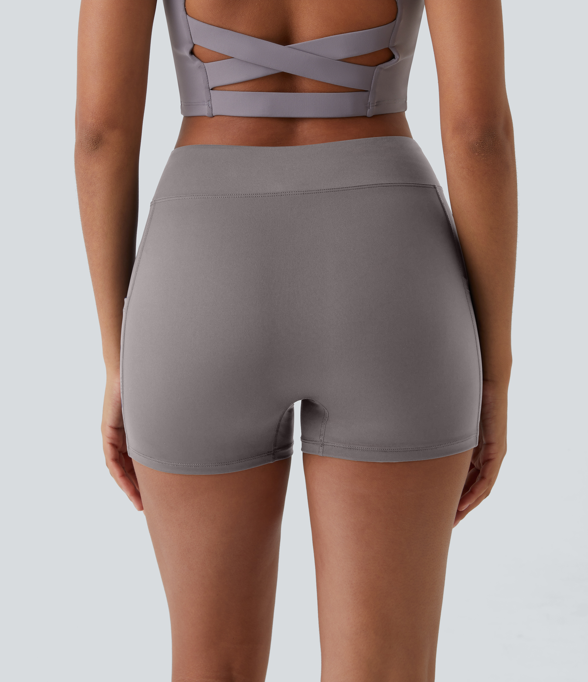Halara Cloudfulв„ў Air Fabric High Waisted Side Pocket Plain Cool Touch Yoga Shorts 3.5