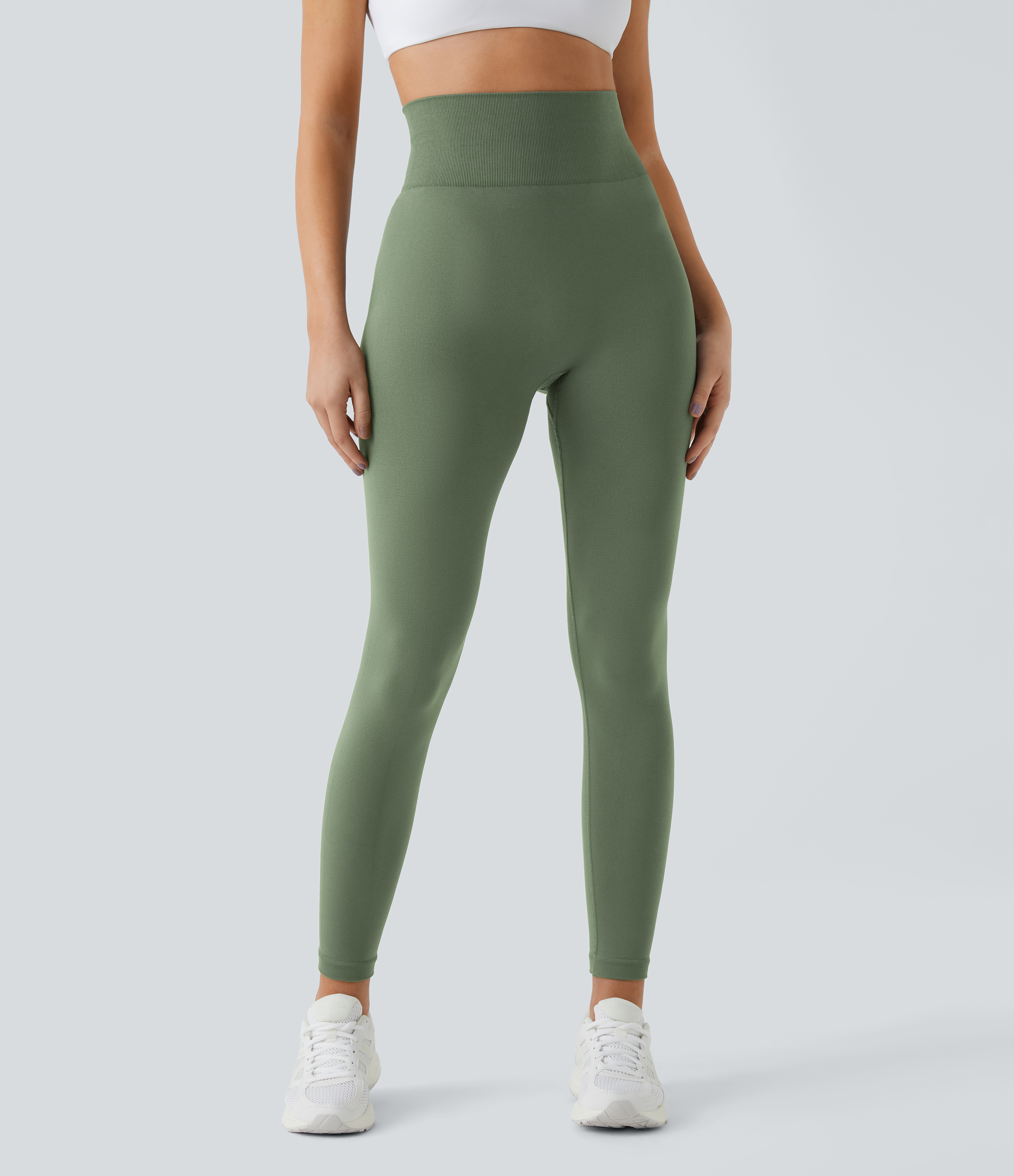 Halara Seamless Flow High Waisted Plain Butt Lifting Leggings  - Sea Spray - L(full_length) gym leggings leggings with pockets 