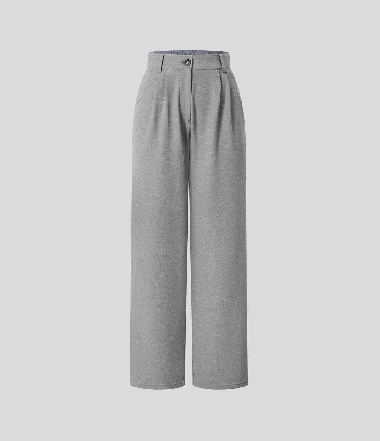 Halara Mid Rise Button Zipper Side Pocket Waffle Casual Pants  - Waffle Gray - S(regular) sweatpants jogger pants stacked sweatpants 