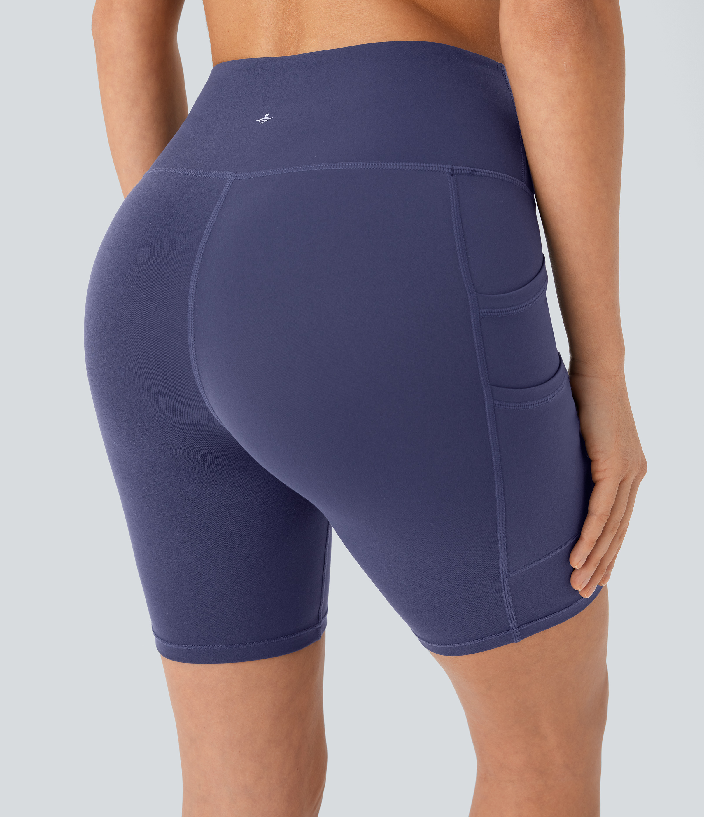 Halara Softlyzeroв„ў High Waisted Double Pockets Yoga Biker Shorts 7``-UPF50+  - Peacoat - XS biker shorts women black biker shorts 