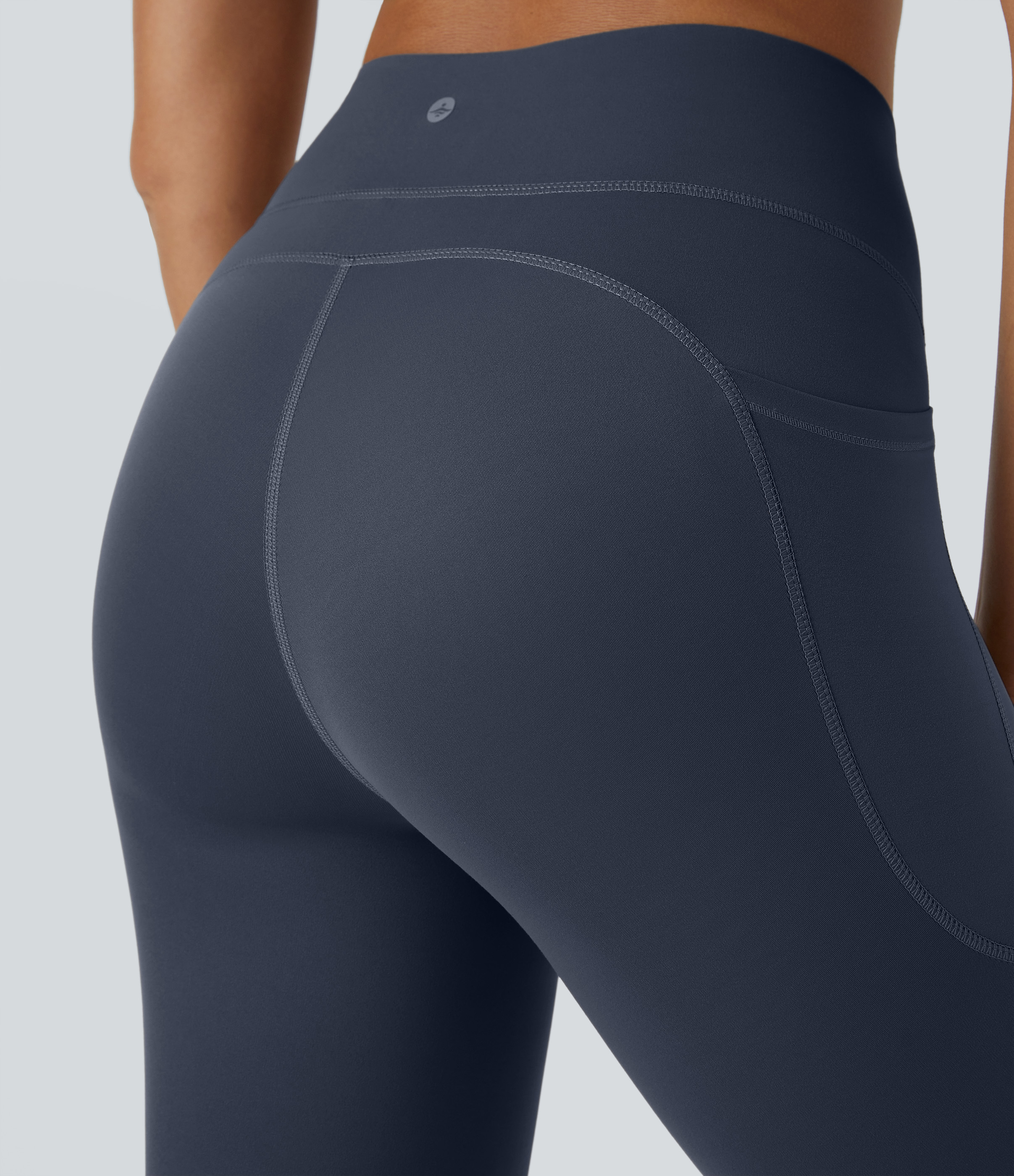 Halara UltraSculptв„ў High Waisted Side Pocket Training 7/8 Leggings  - Mood Indigo - XL gym leggings leggings with pockets 