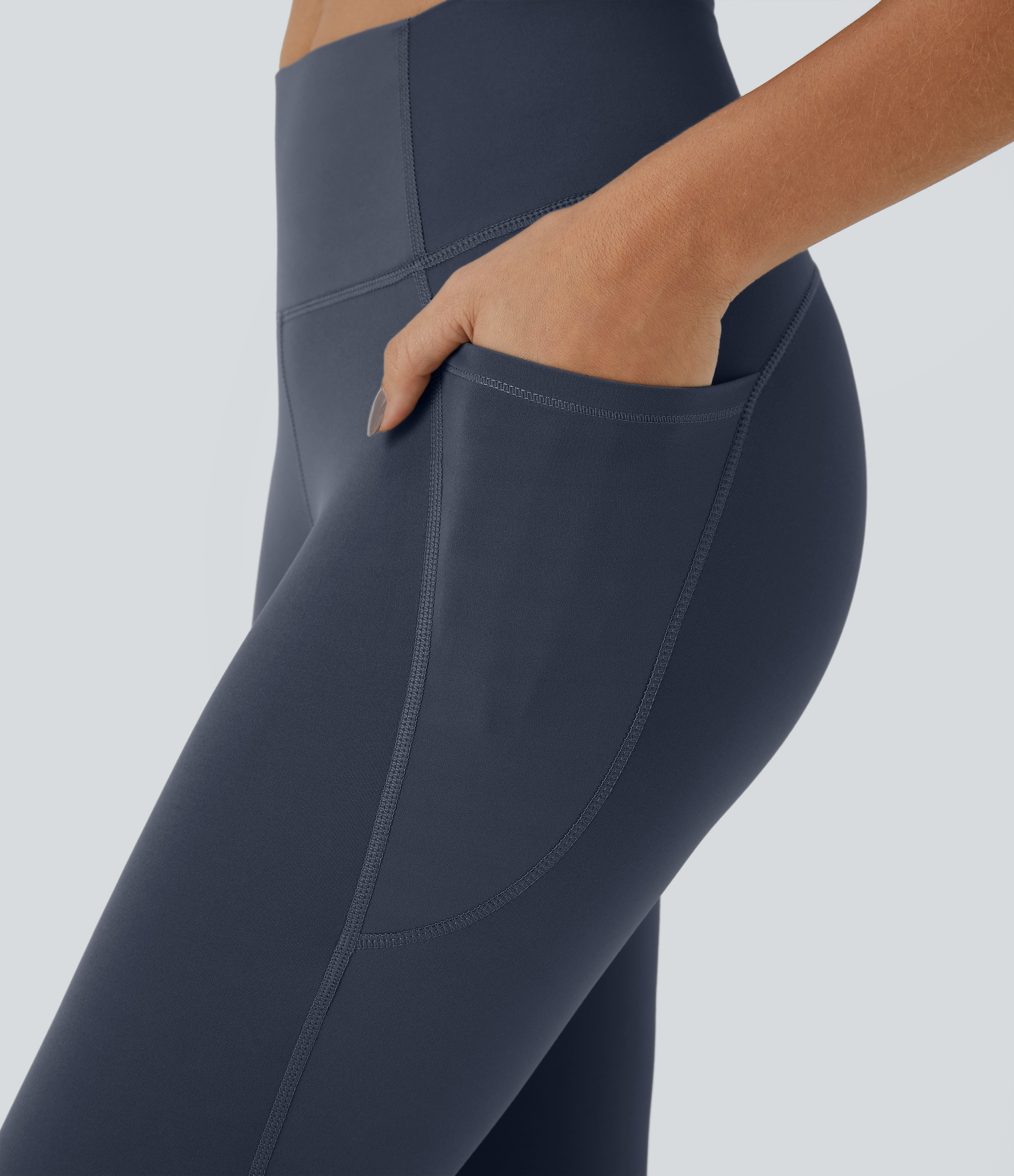 Halara UltraSculptв„ў High Waisted Side Pocket Training 7/8 Leggings  - Mood Indigo - XL gym leggings leggings with pockets 
