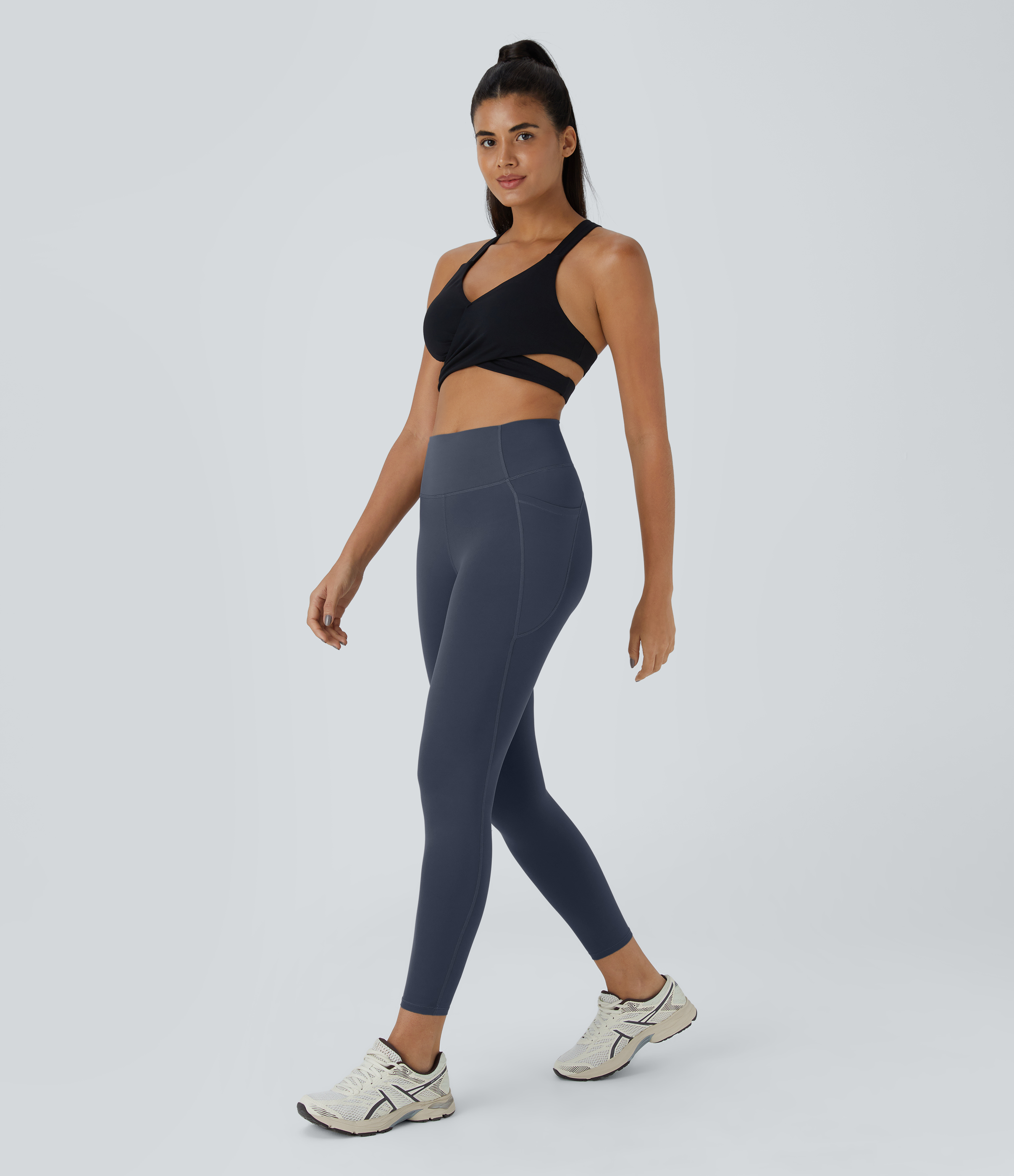 Halara UltraSculptв„ў High Waisted Side Pocket Training 7/8 Leggings  - Mood Indigo - XL gym leggings leggings with pockets 