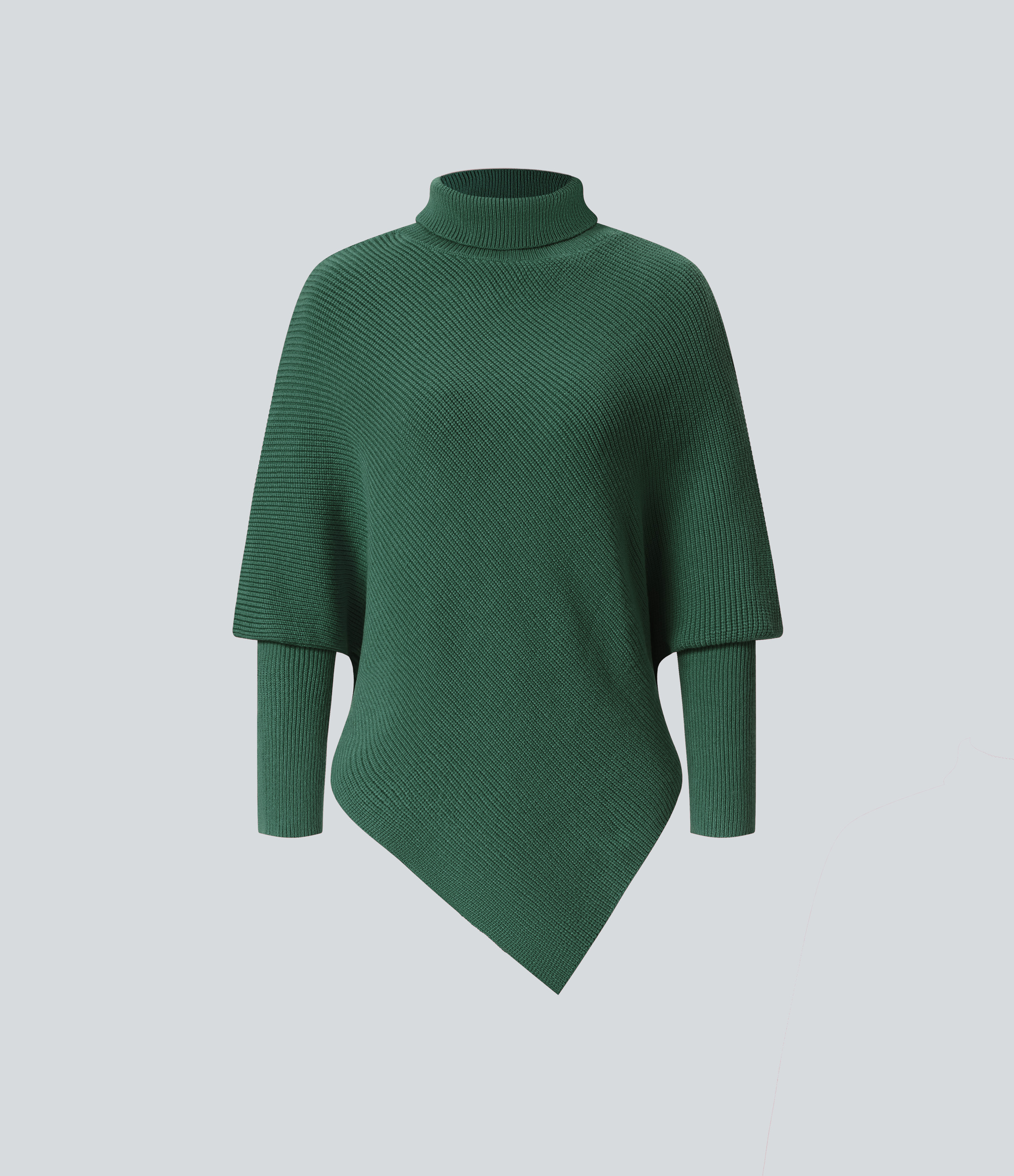 Halara High Neck Long Sleeve Asymmetric Hem Work Sweater  - Eden - L 