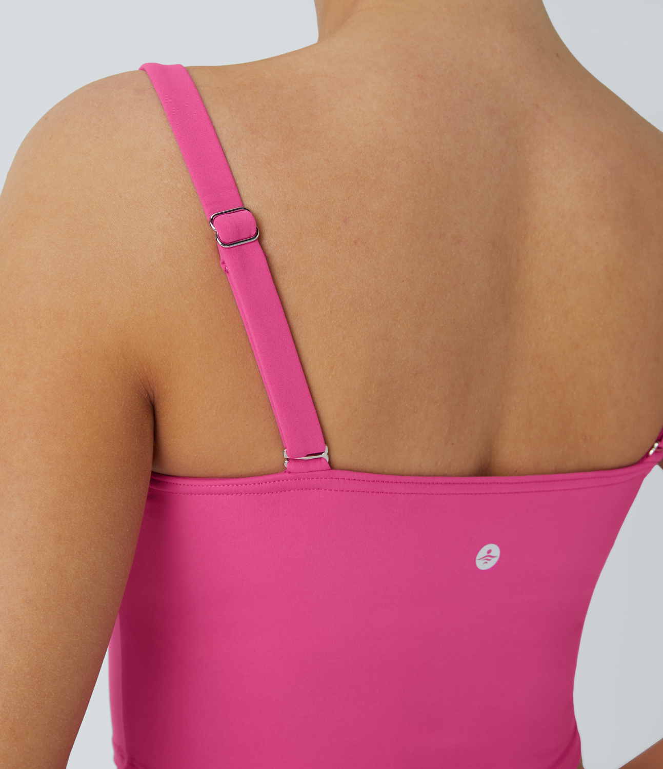Halara Softlyzeroв„ў Plush Adjustable Strap Decorative Fishbone Curved Hem Cropped Skinny Yoga Tank Top Tank Top - Fuchsia Purple - XS 