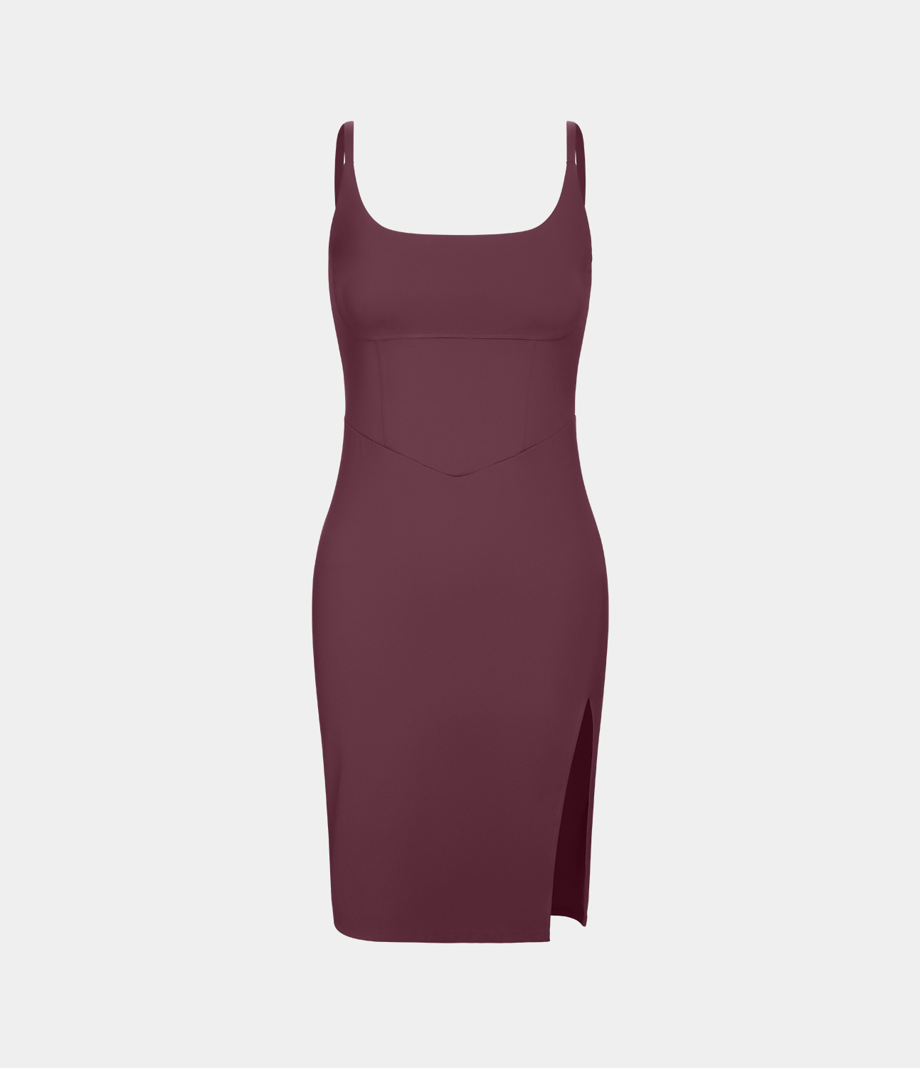 

Halara Spaghetti Strap Square Neck Backless Corset Split Bodycon Midi Casual Dress Casual Dress - Fig -  slip dress beach dress