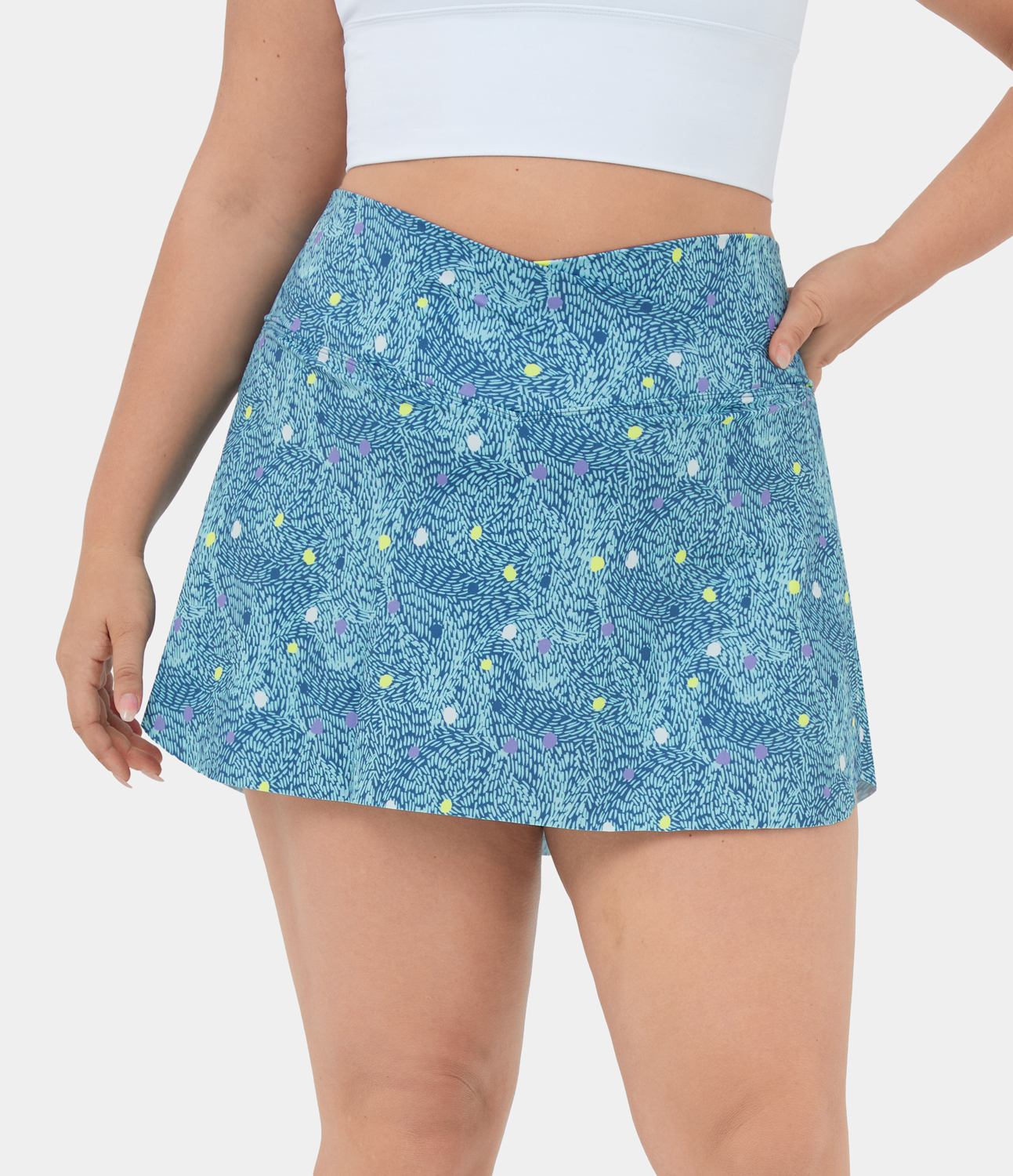 

Halara Everyday Crossover Side Pocket 2-in-1 Plus Size Tennis Skirt-Lucid - Seaside Bliss