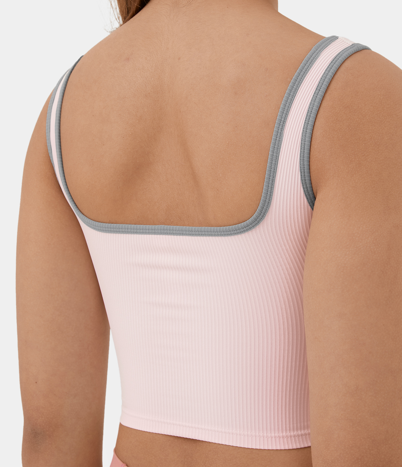 

Halara Ribbed Knit Color Block Backless Cropped Yoga Tank Top Tank Top - Delicacy -  golf tops halter top tunic tops sleeveless tops