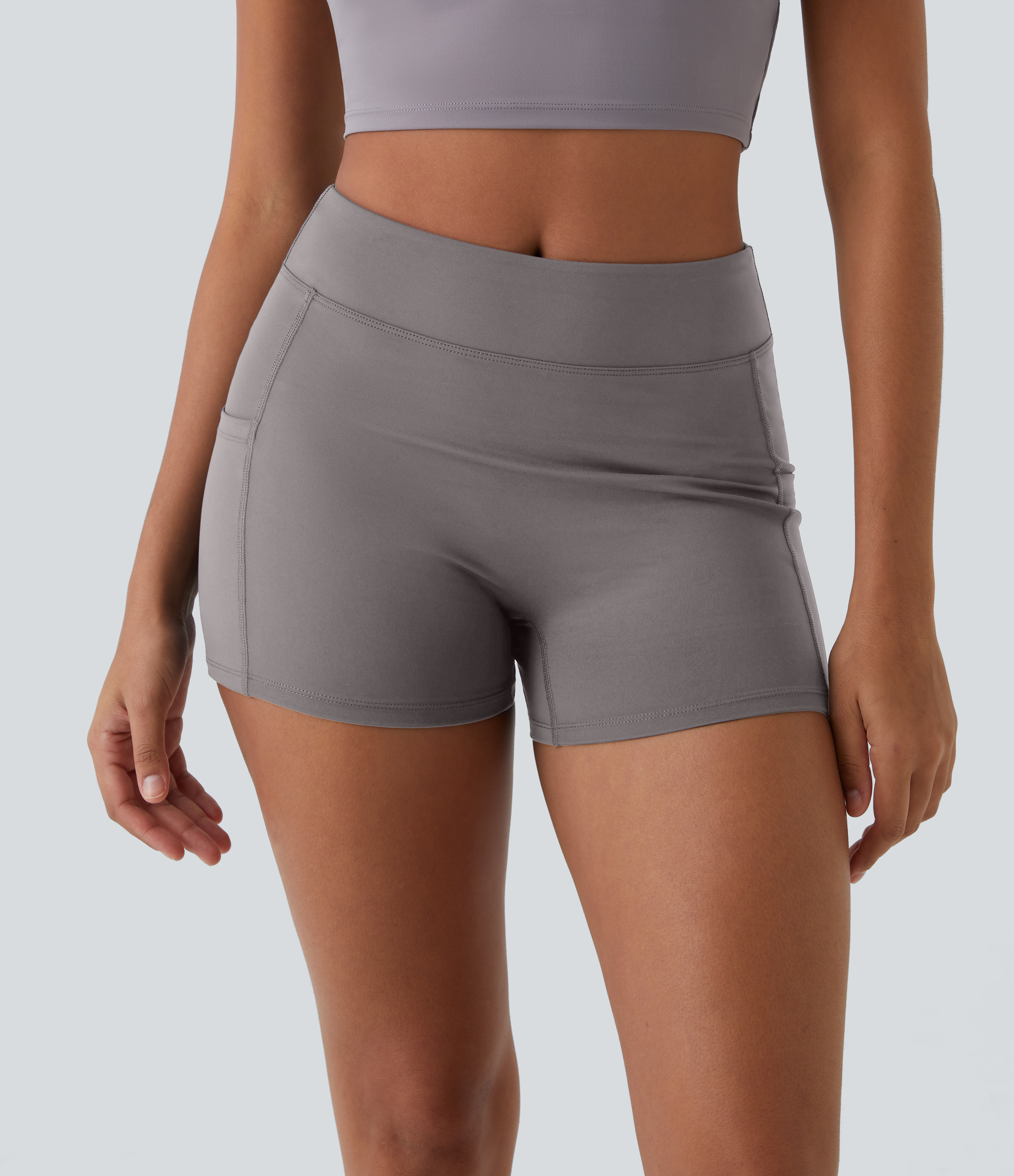 Halara Cloudfulв„ў Air Fabric High Waisted Side Pocket Plain Cool Touch Yoga Shorts 3.5