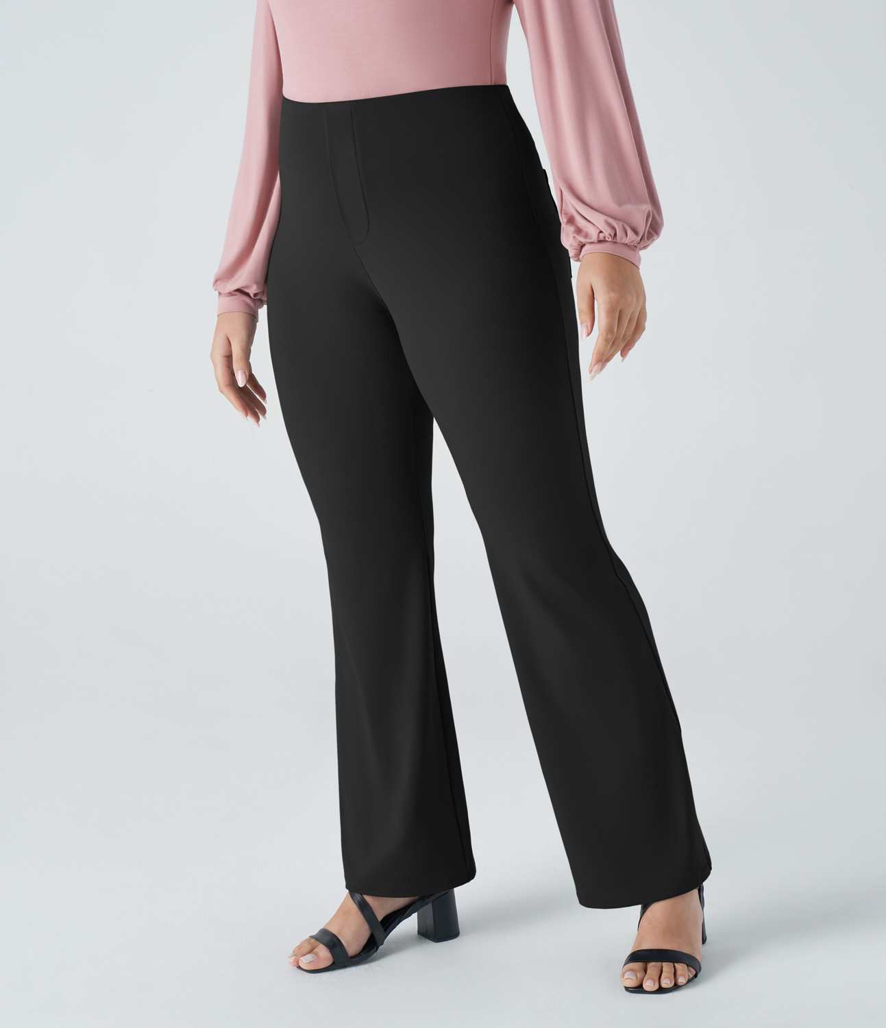Halara Halara Flexв„ў High Waisted Back Side Pocket Slight Flare Work Plus Size Pants  - Black - 3X(regular) 
