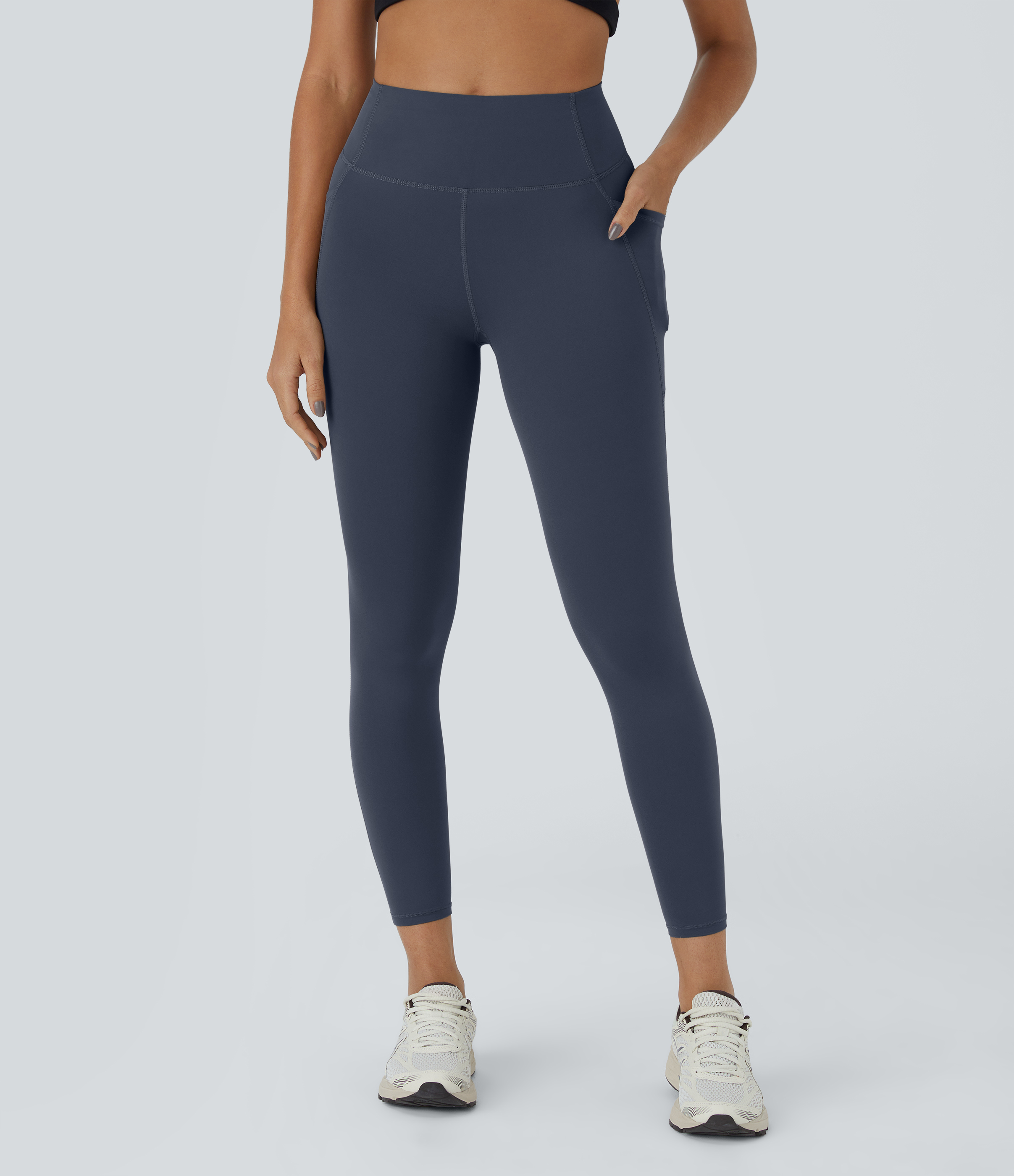 Halara UltraSculptв„ў High Waisted Side Pocket Training 7/8 Leggings  - Mood Indigo - XL gym leggings leggings with pockets 
