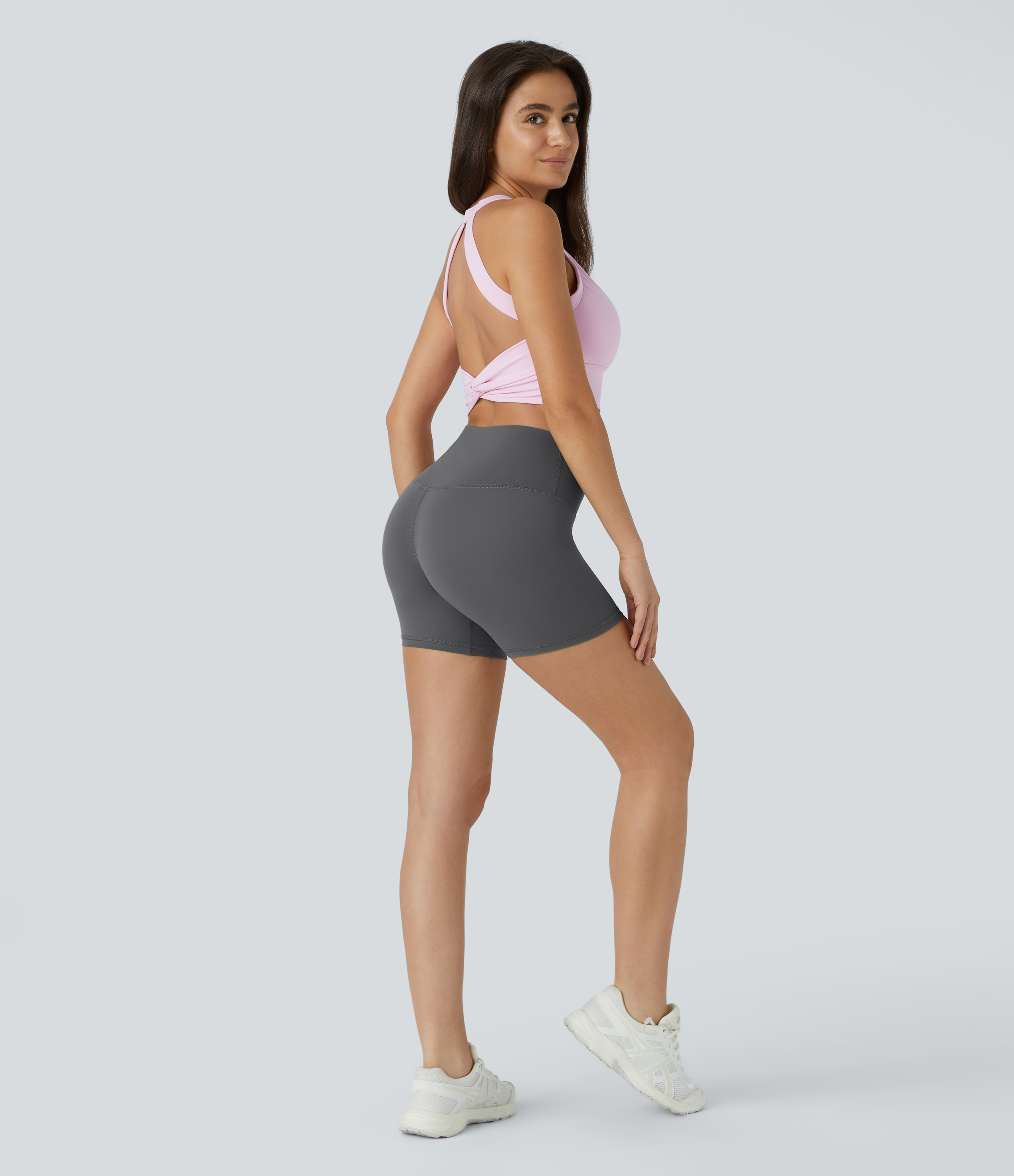 Halara High Waisted Biker Shorts  - Sweet Dreams - Smokey Grey - L biker shorts women black biker shorts womens biker shorts 