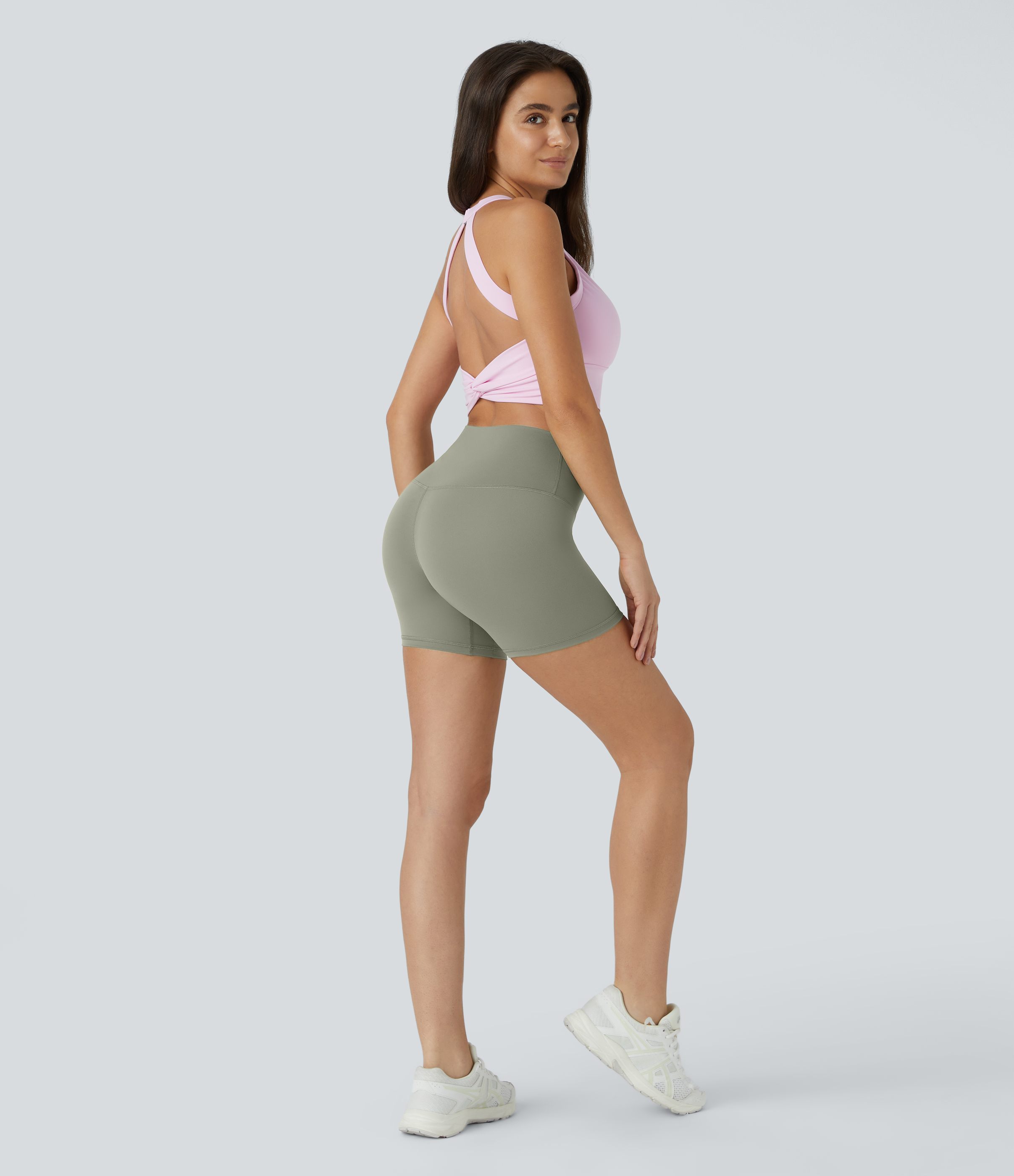 Halara High Waisted Biker Shorts  - Sandy Beach - Light Beige - XS biker shorts women black biker shorts womens biker shorts 