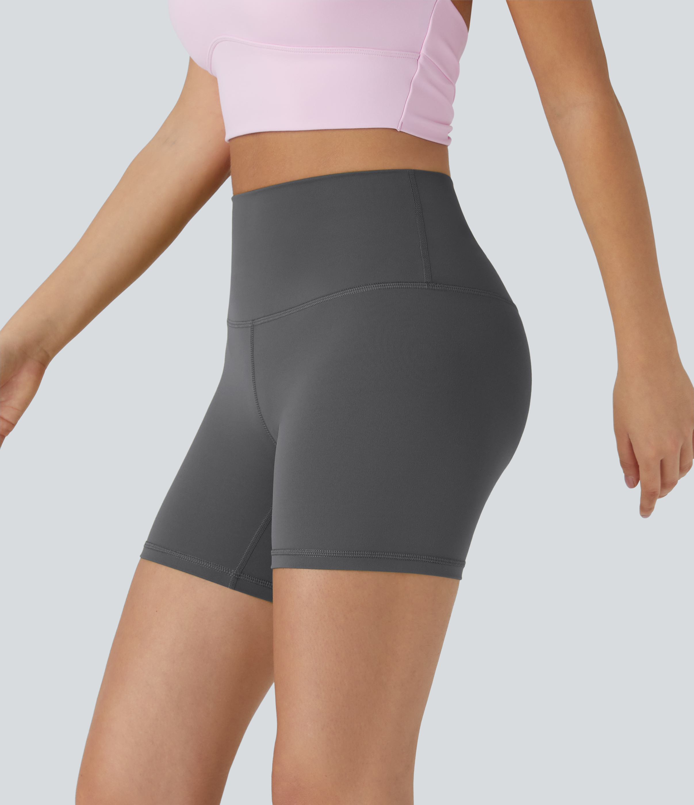 Halara High Waisted Biker Shorts  - Sweet Dreams - Smokey Grey - L biker shorts women black biker shorts womens biker shorts 