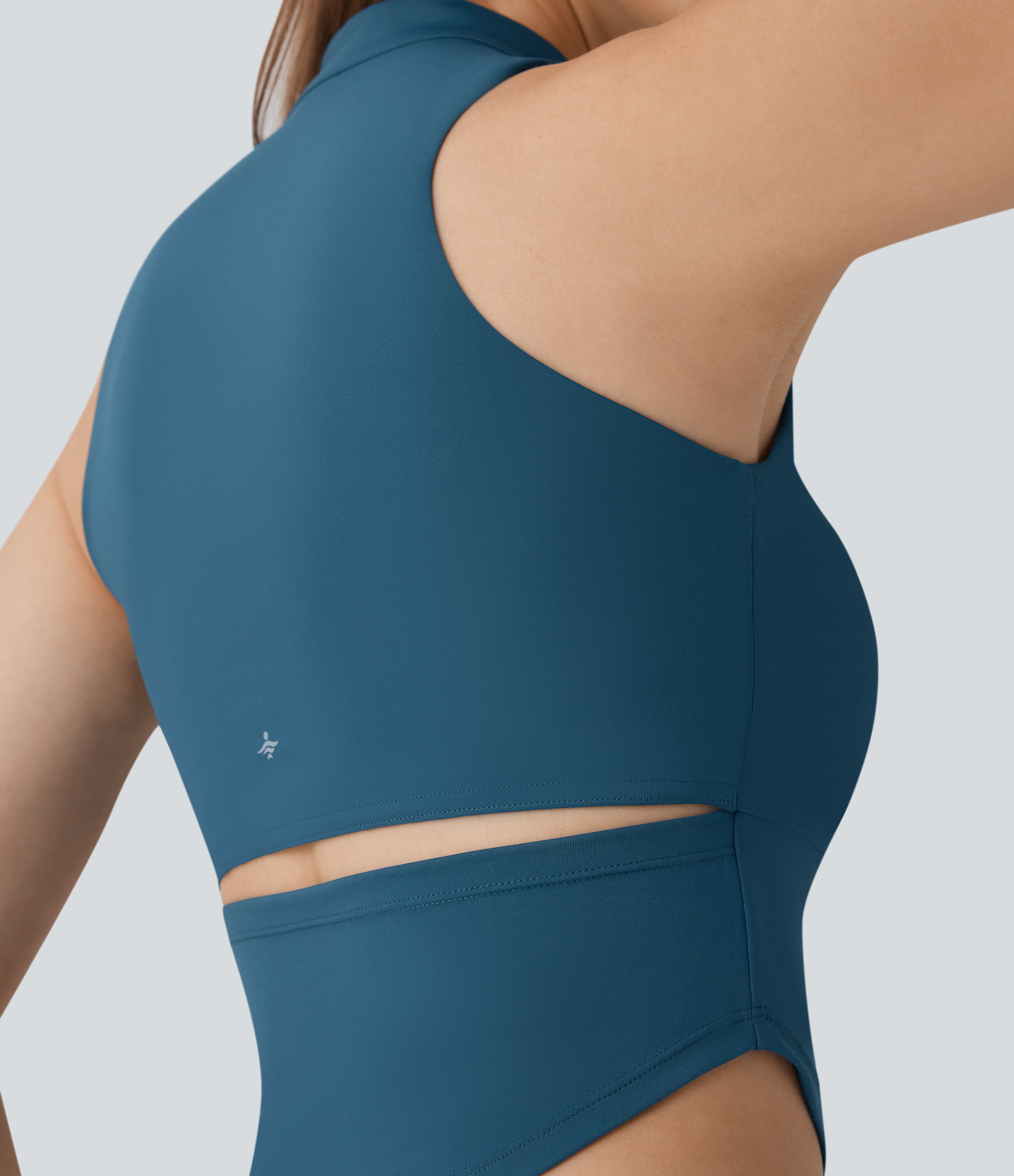 Halara Softlyzeroв„ў QuickDry Stand Collar Zipper Cut Out Curved Hem Skinny Cropped Golf Tank Top Tank Top - Dragonfly - L golf tops halter top 