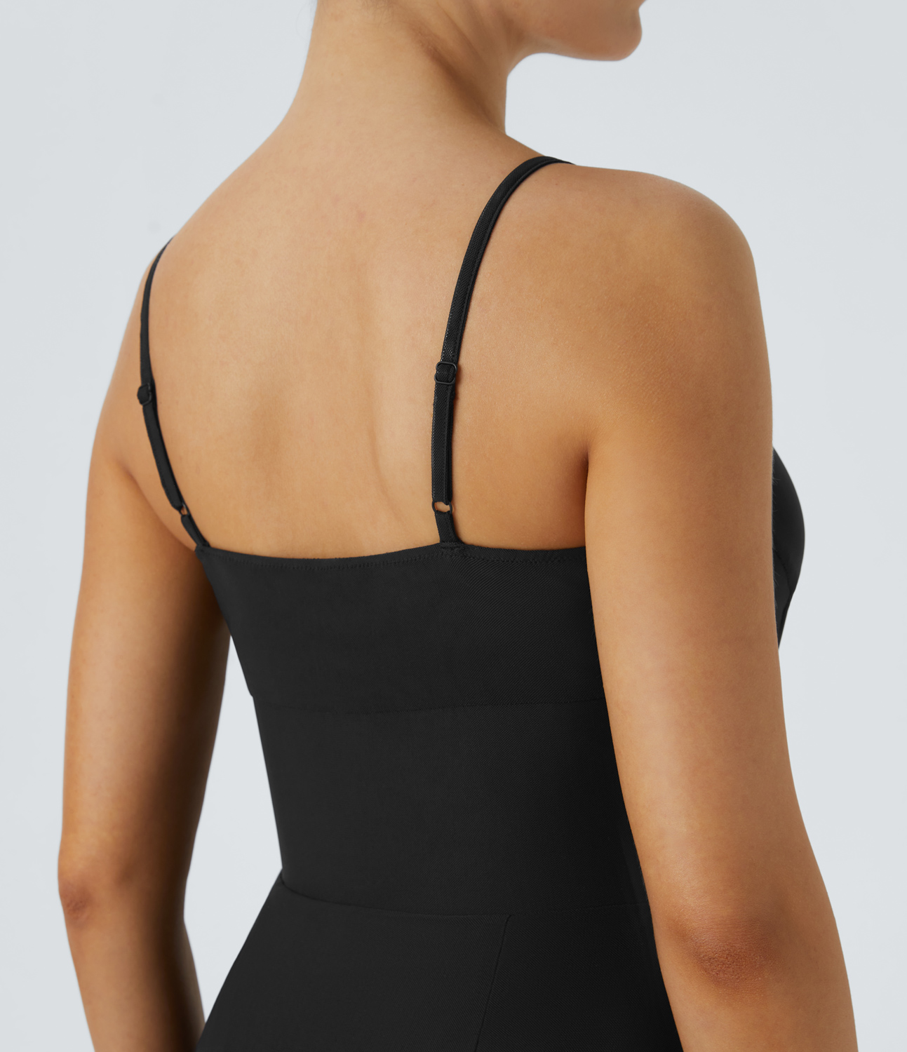 

Halara Adjustable Strap Decorative Fishbone Midi Mesh Casual Slip Dress Casual Dress - Black -  slip dress beach dress ruched dress