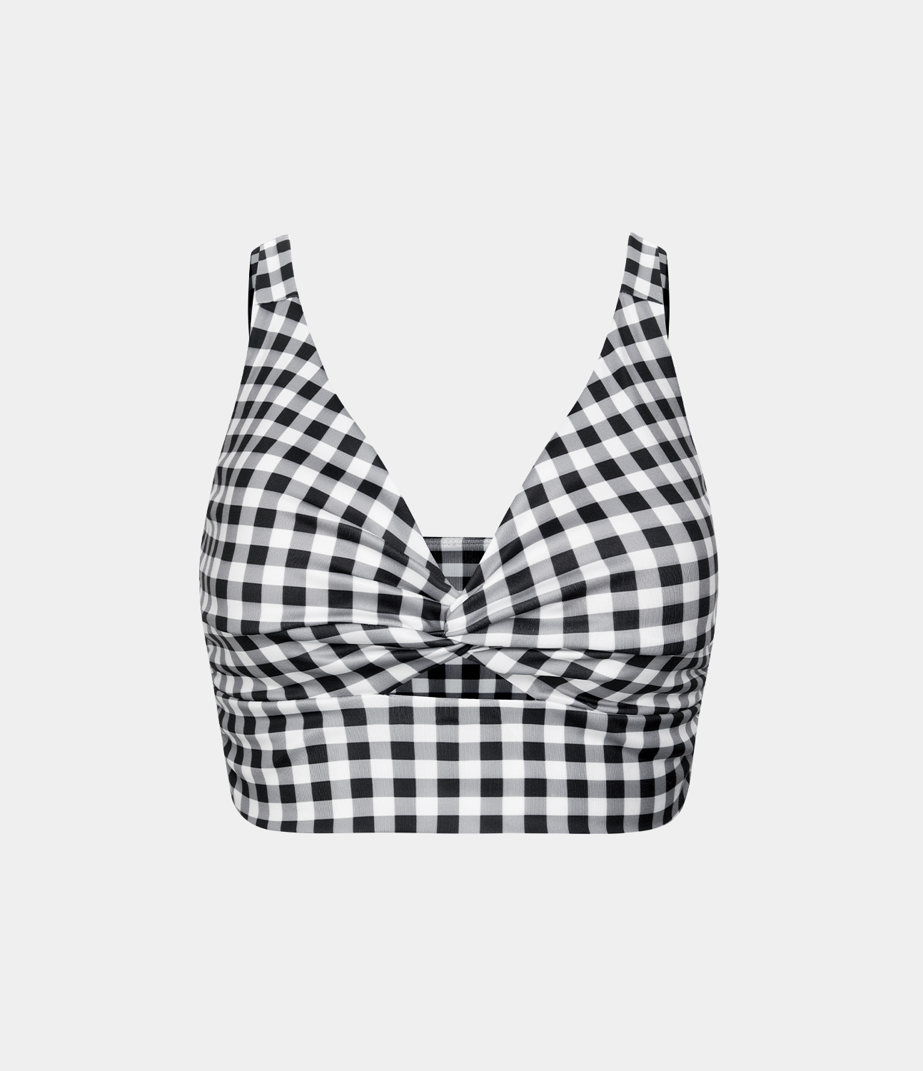 Halara Low Support Twisted Cut Out Backless Vintage Plaid Yoga Sports Bra  - White Black Plaid - XS push up bra strapless bra backless bra 