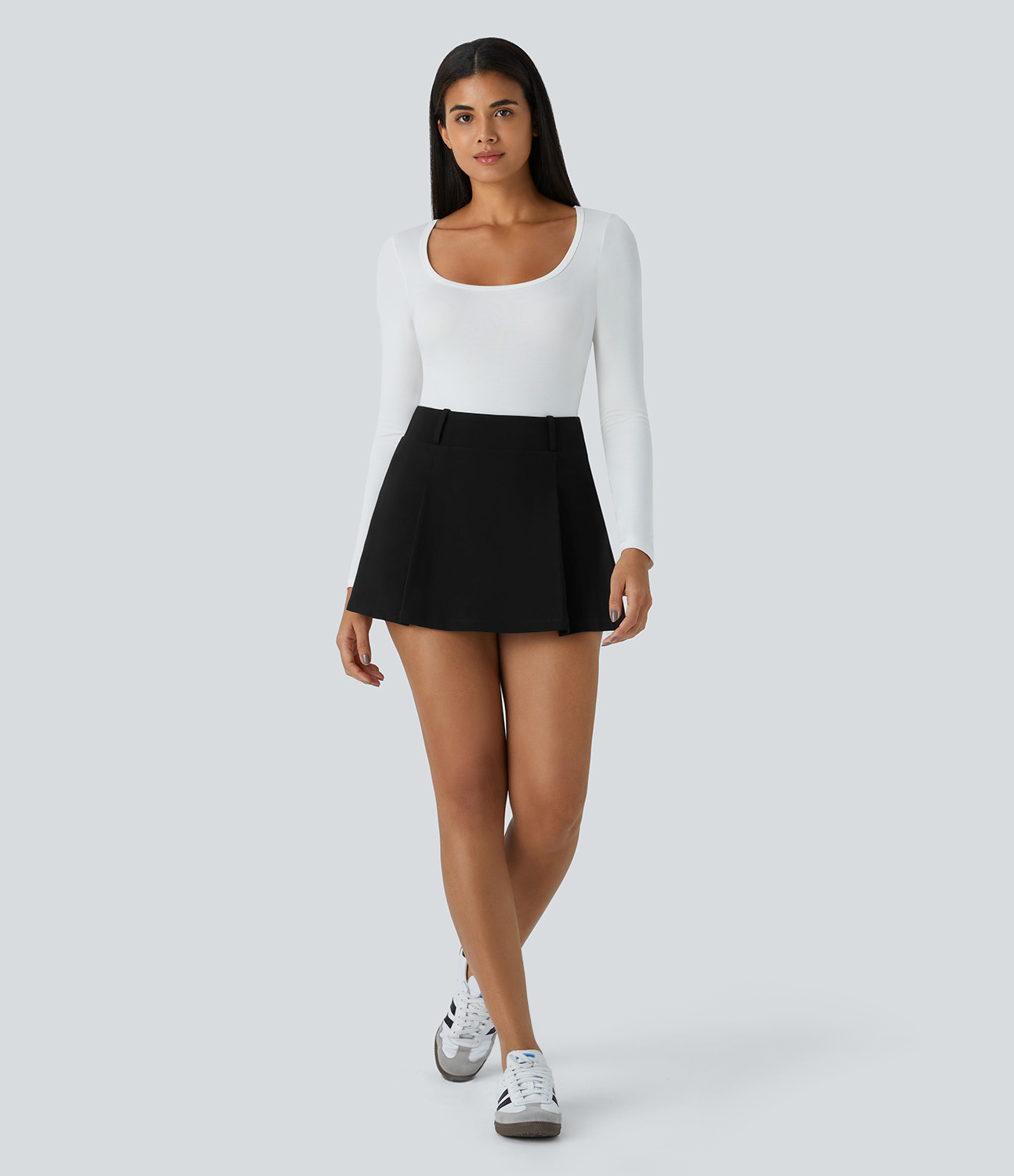 Halara High Waisted 2-in-1 Side Pocket Micro Mini Casual Skirt  - Black - XL(regular) 